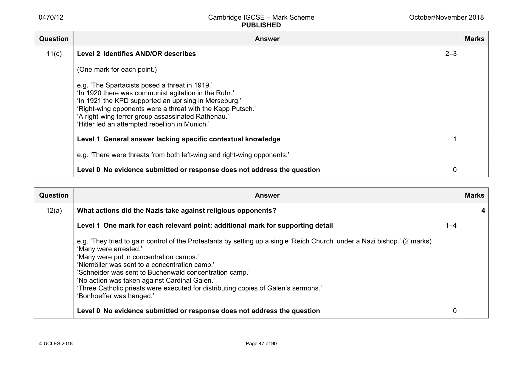 Mark scheme, page 47 of 90