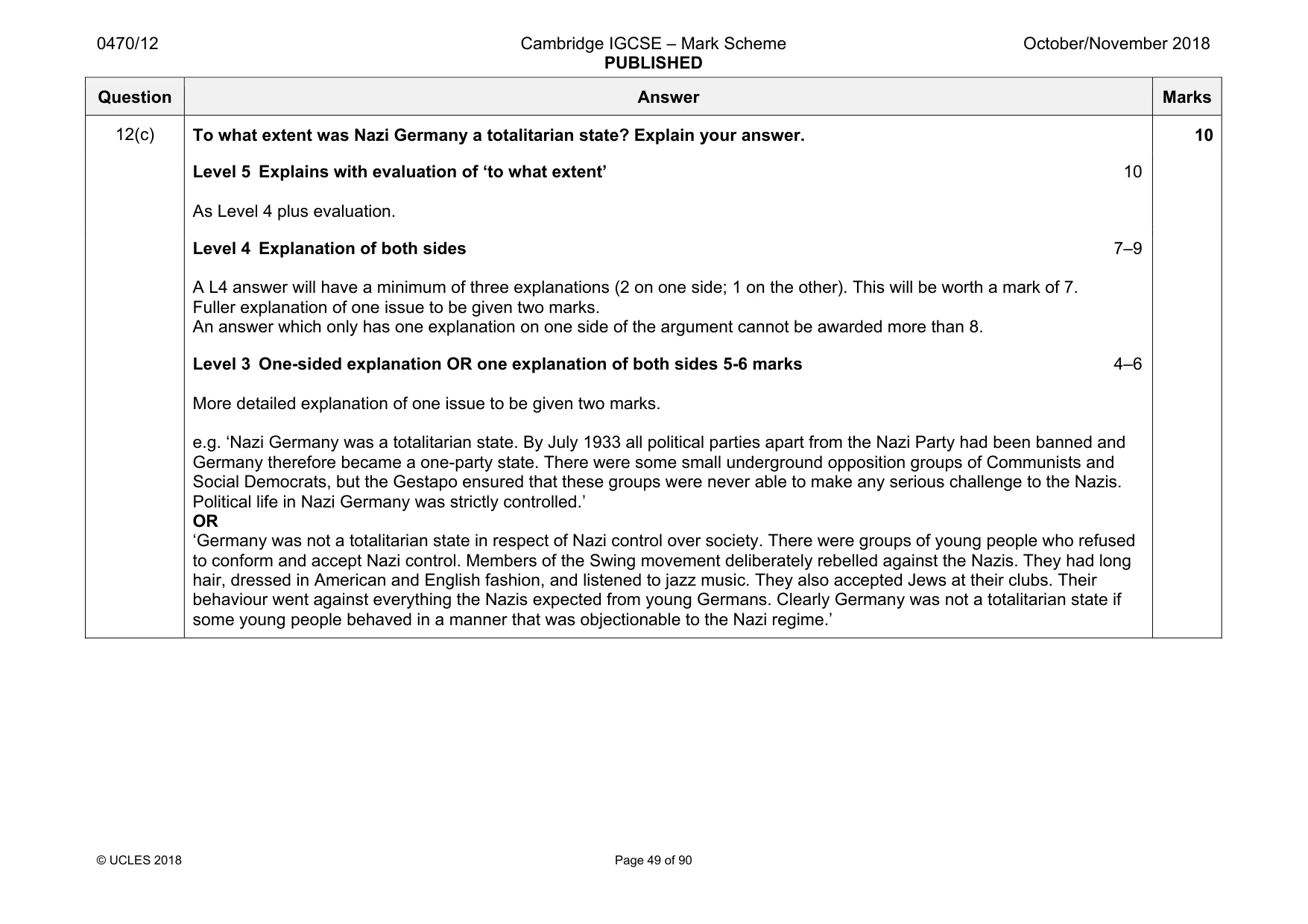 Mark scheme, page 49 of 90