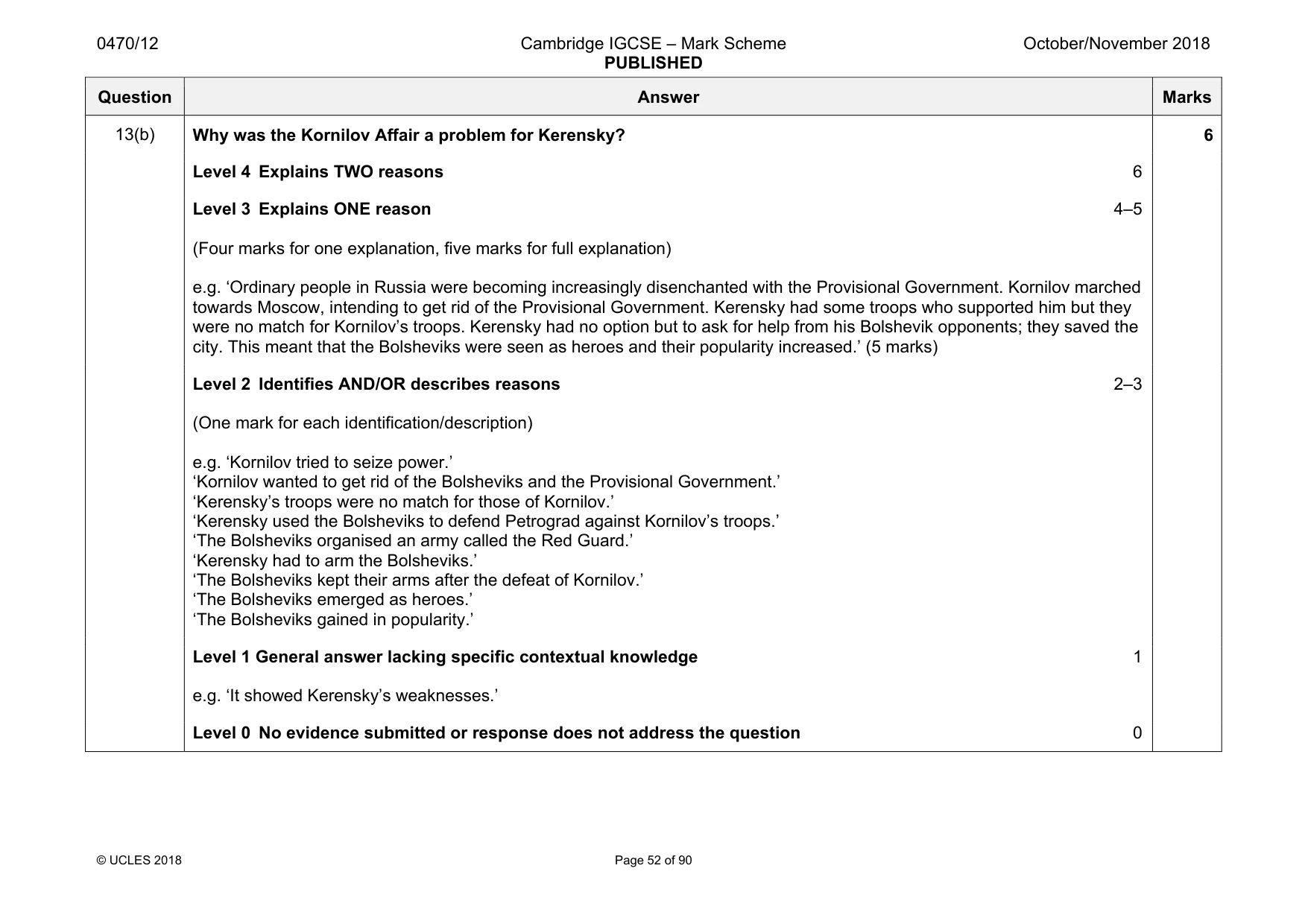 Mark scheme, page 52 of 90