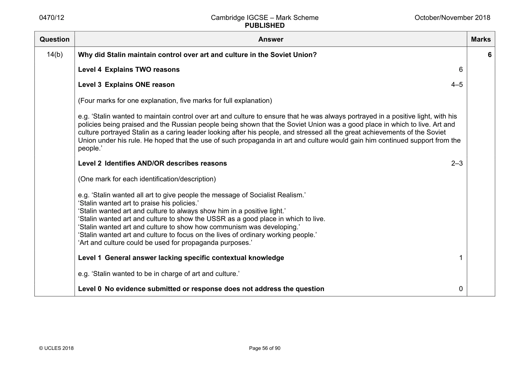 Mark scheme, page 56 of 90