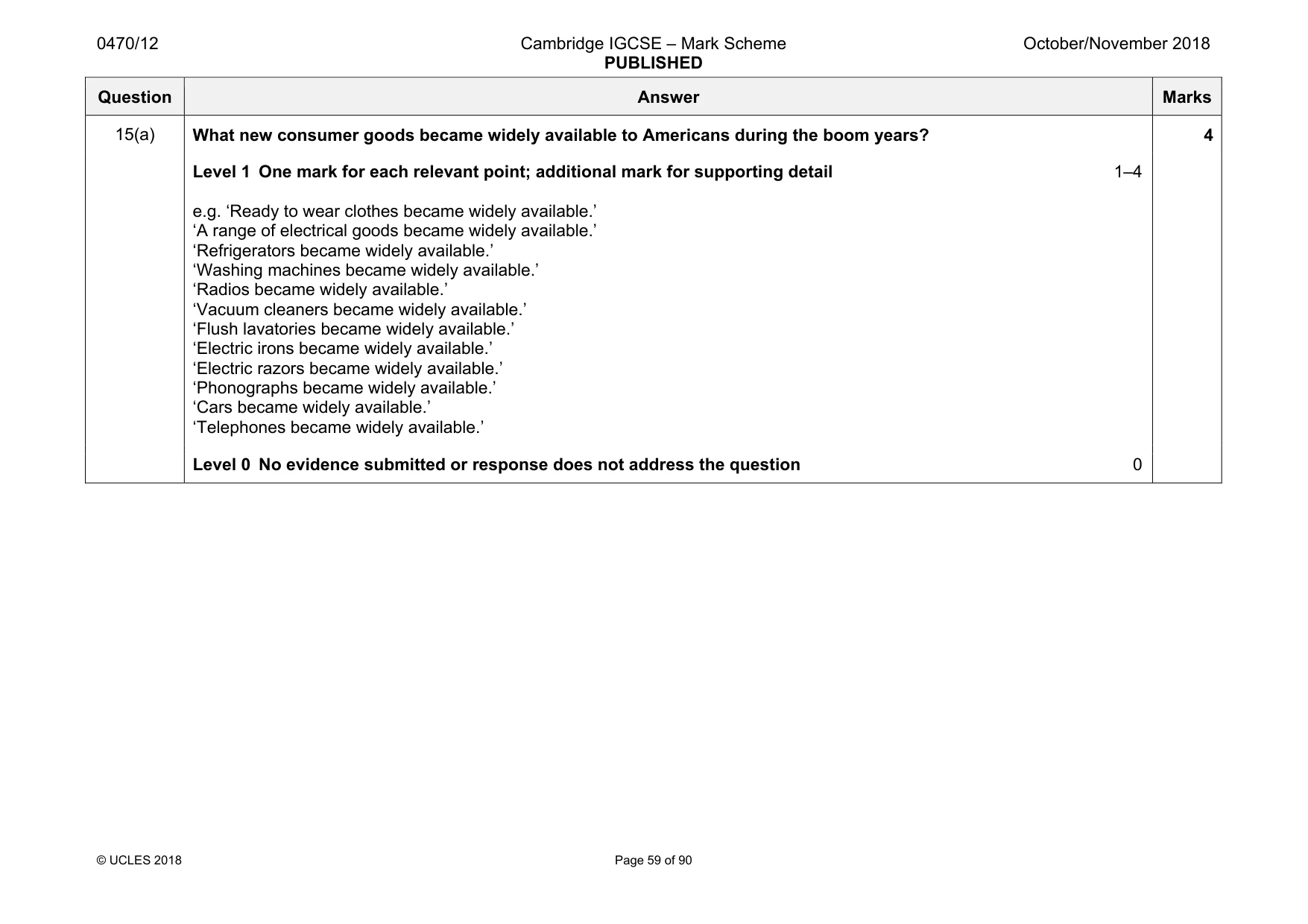Mark scheme, page 59 of 90