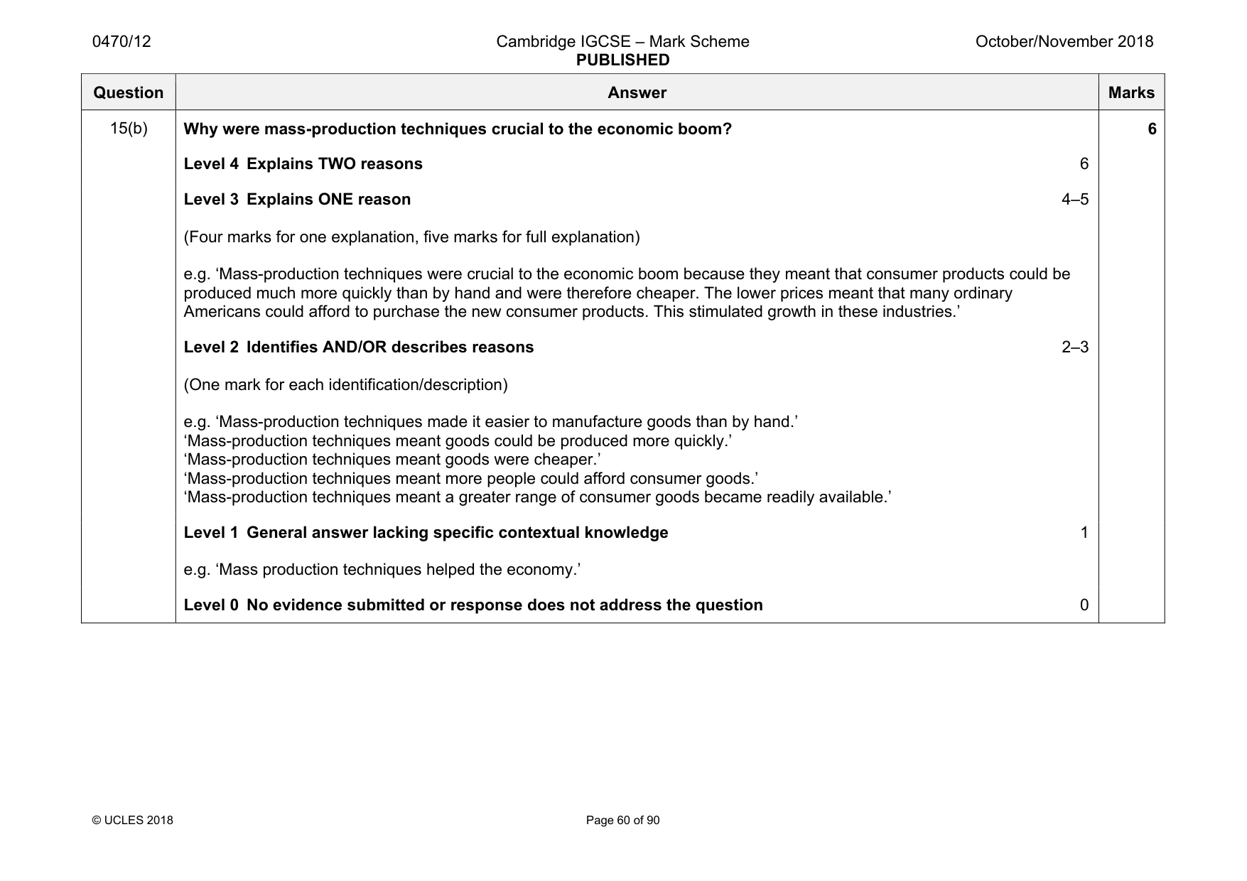 Mark scheme, page 60 of 90