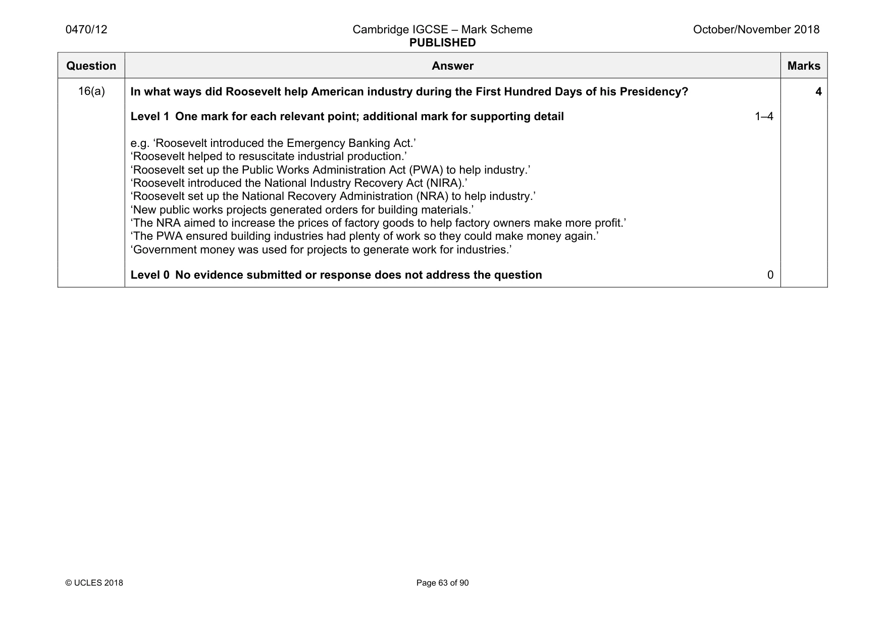 Mark scheme, page 63 of 90