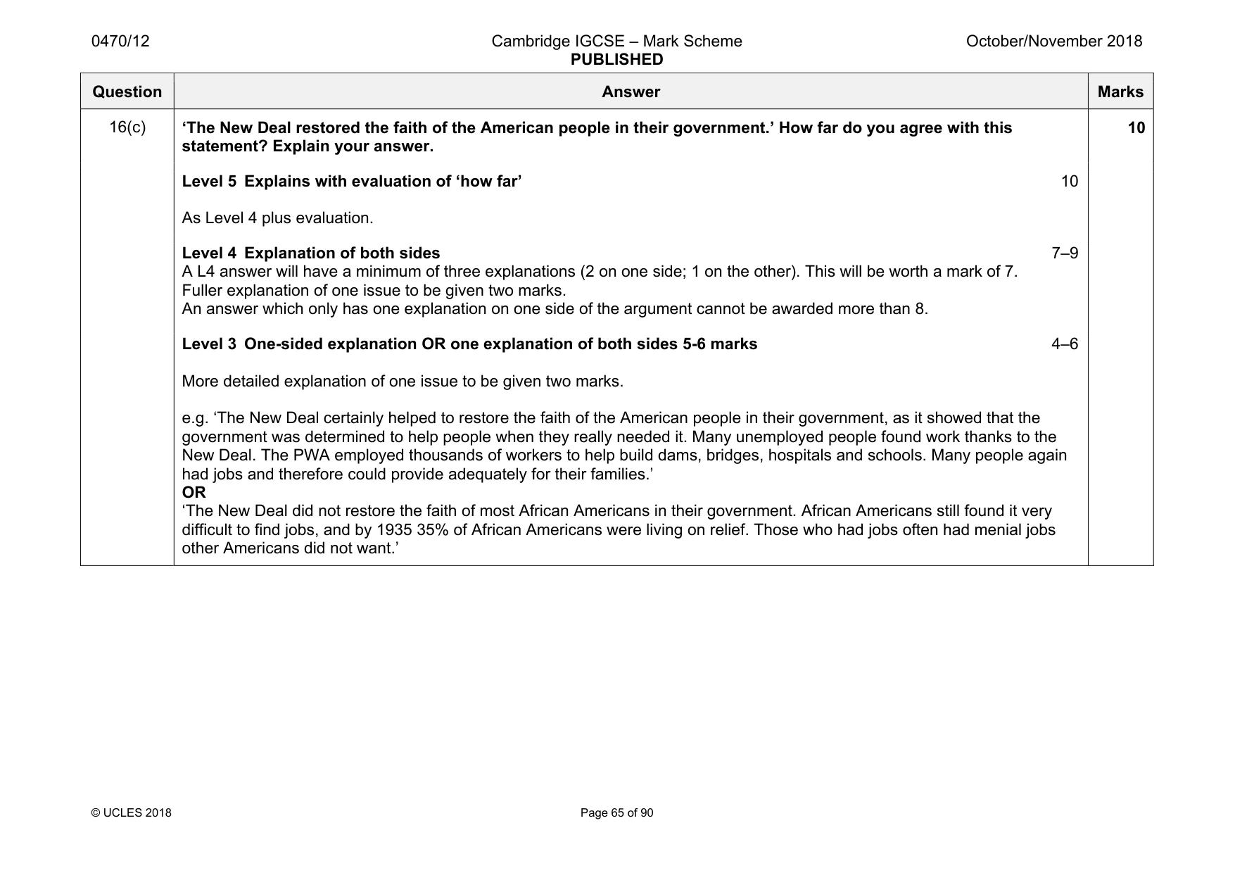 Mark scheme, page 65 of 90