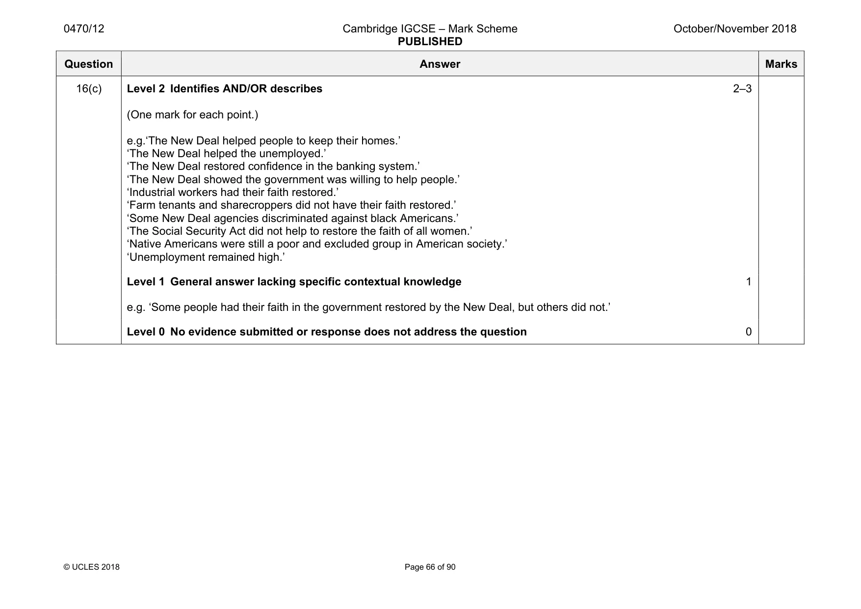 Mark scheme, page 66 of 90