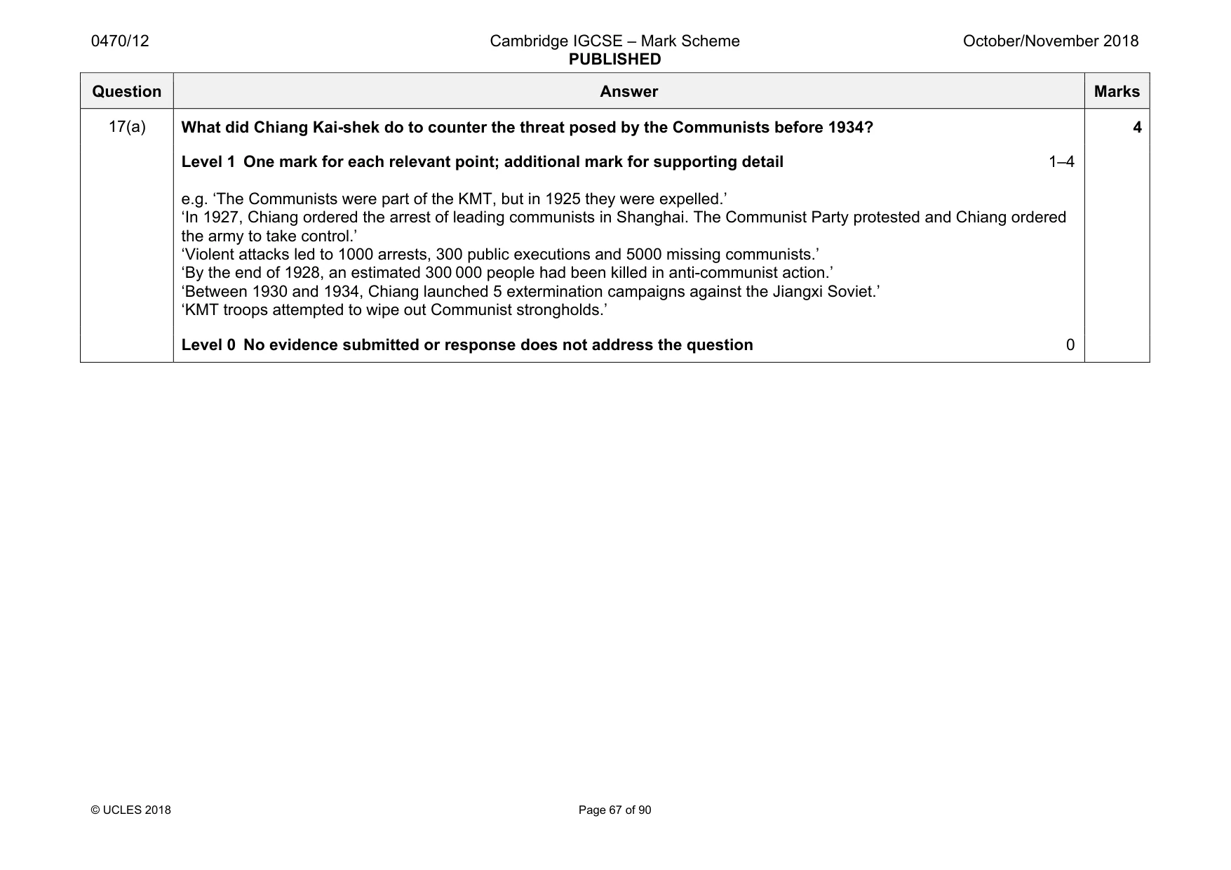 Mark scheme, page 67 of 90