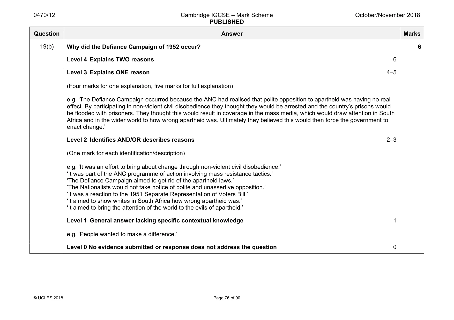 Mark scheme, page 76 of 90