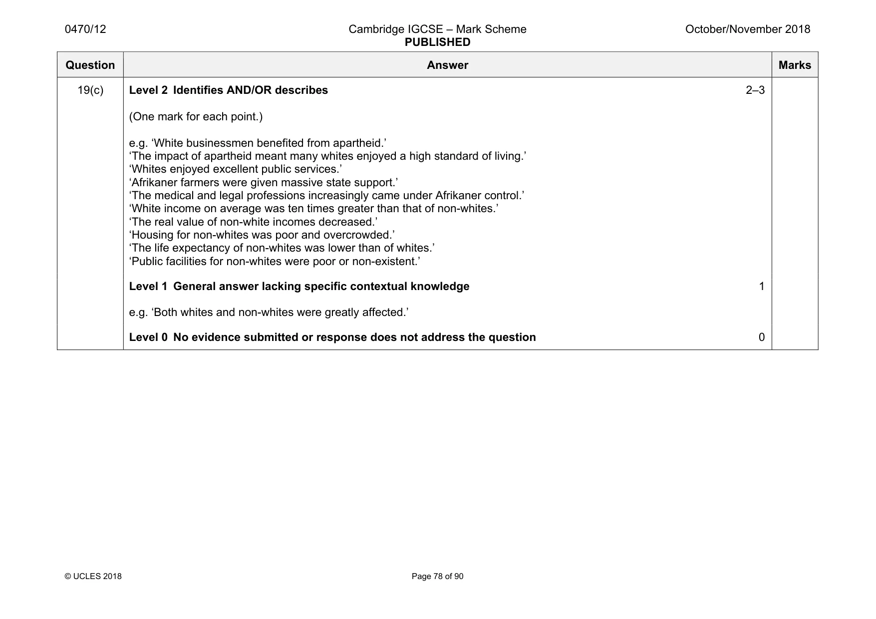 Mark scheme, page 78 of 90