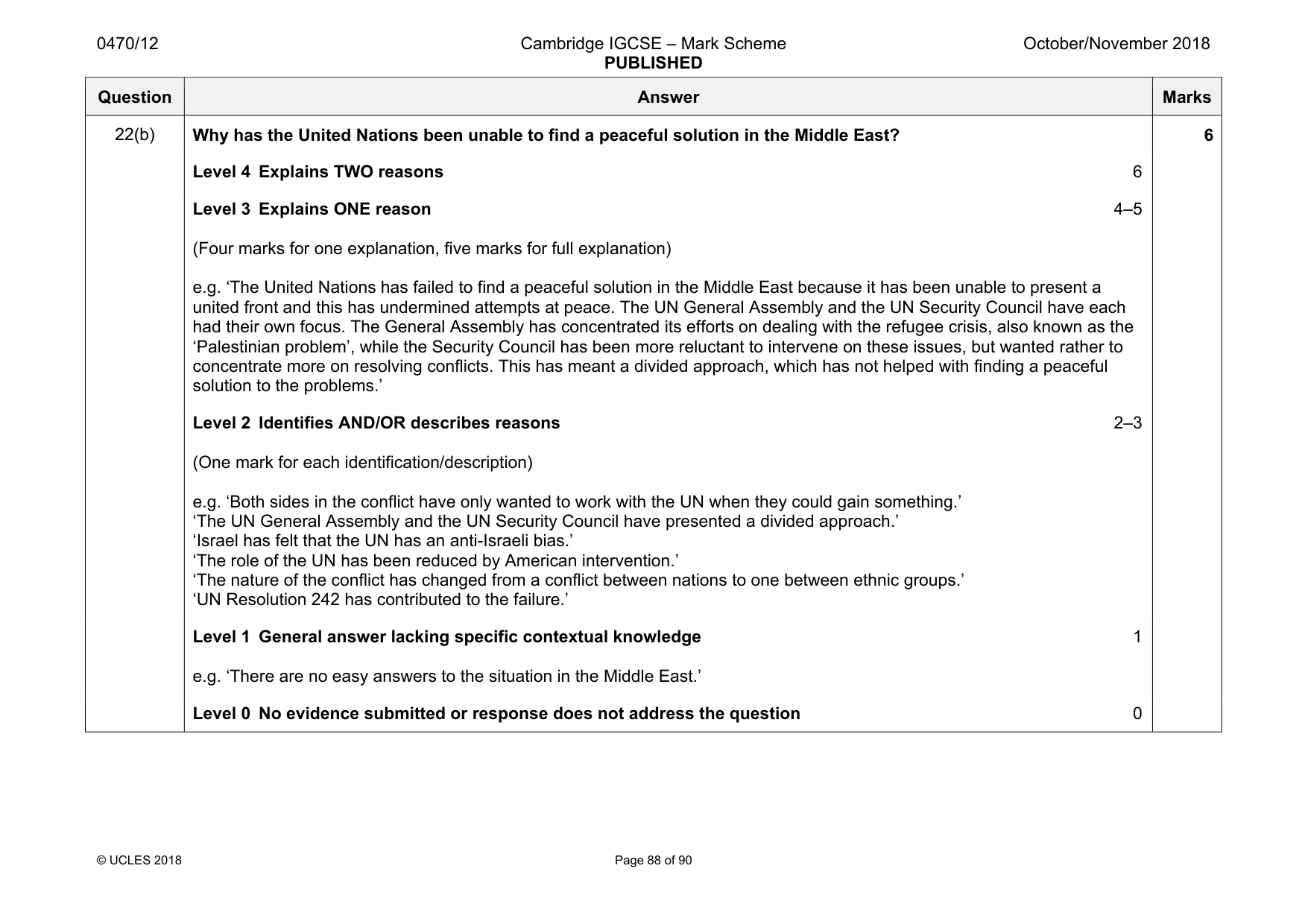 Mark scheme, page 88 of 90