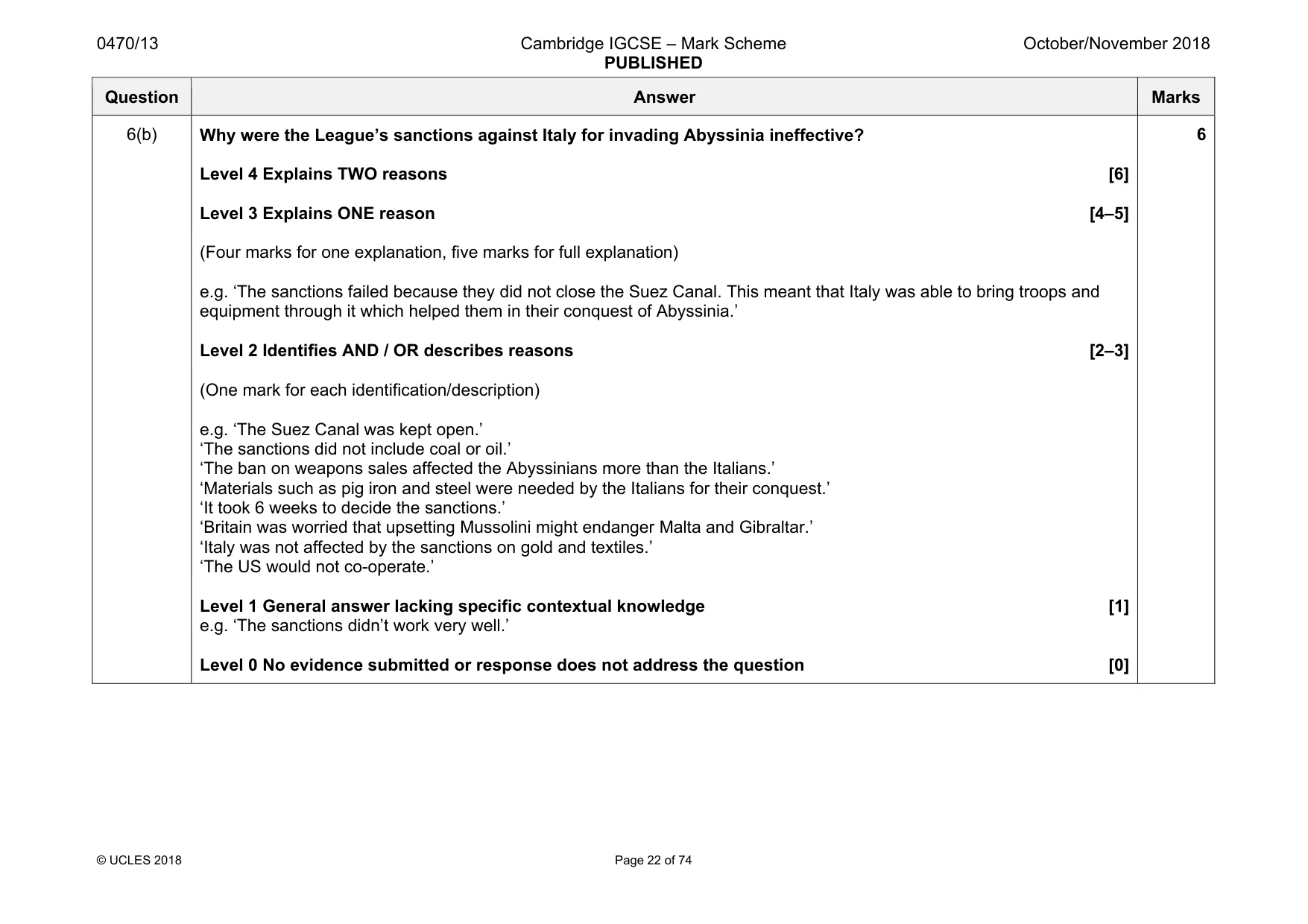 Mark scheme, page 22 of 74
