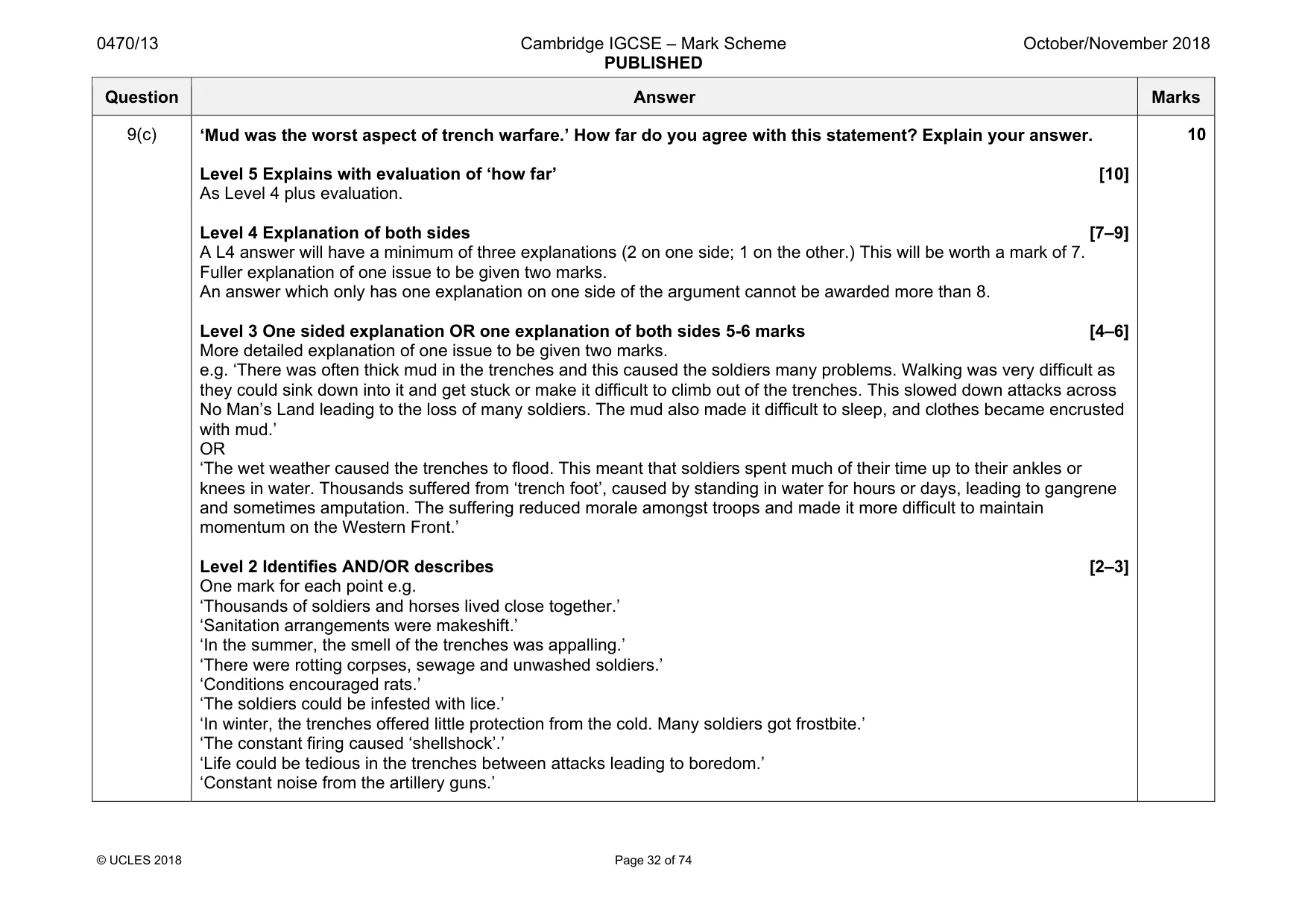Mark scheme, page 32 of 74