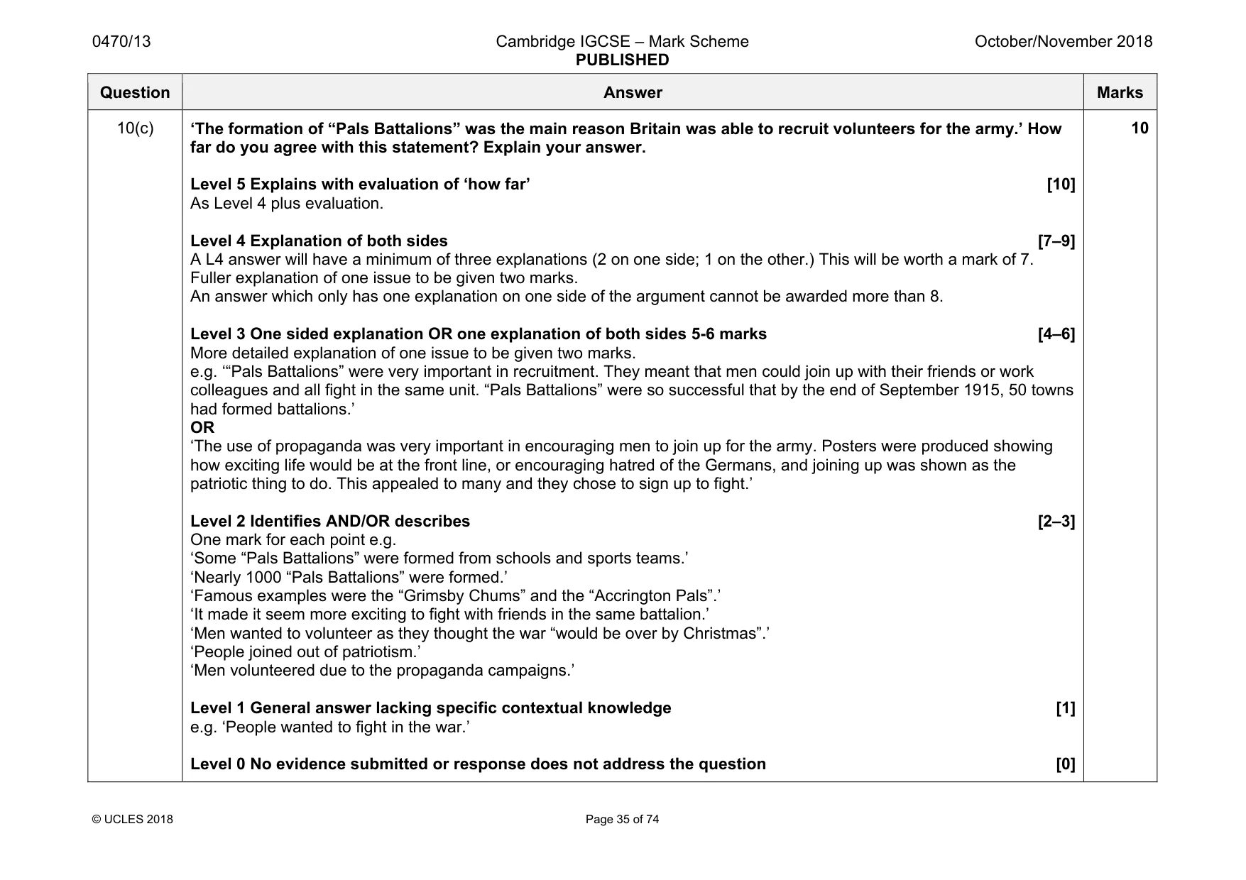 Mark scheme, page 35 of 74