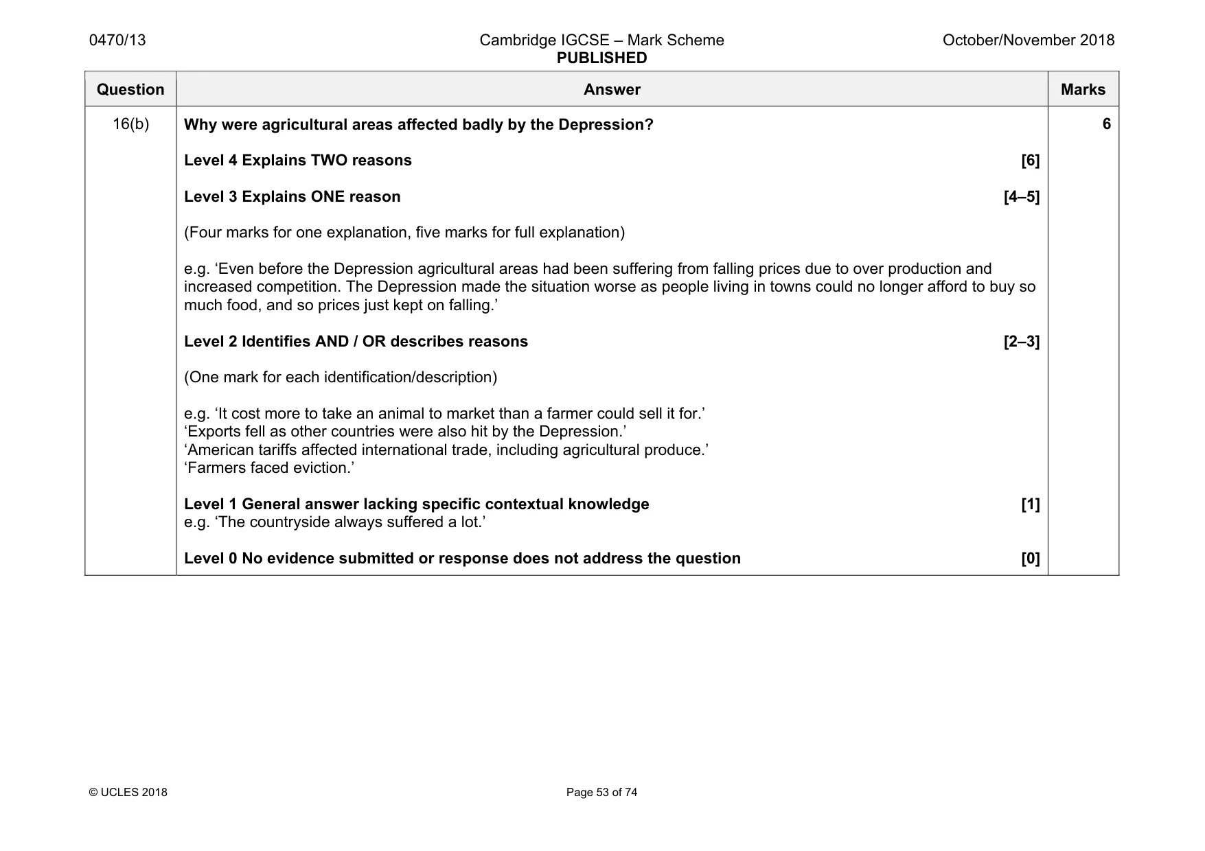 Mark scheme, page 53 of 74