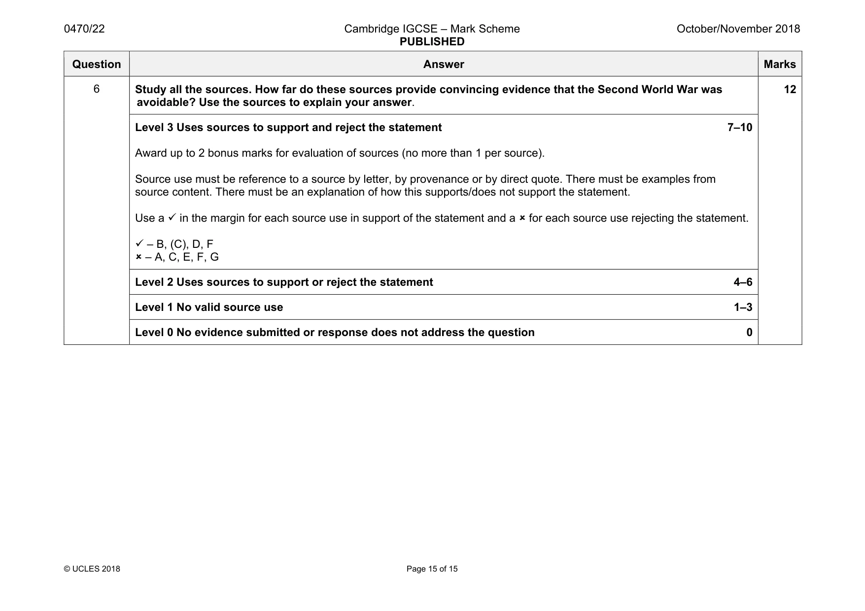 Mark scheme, page 15 of 15