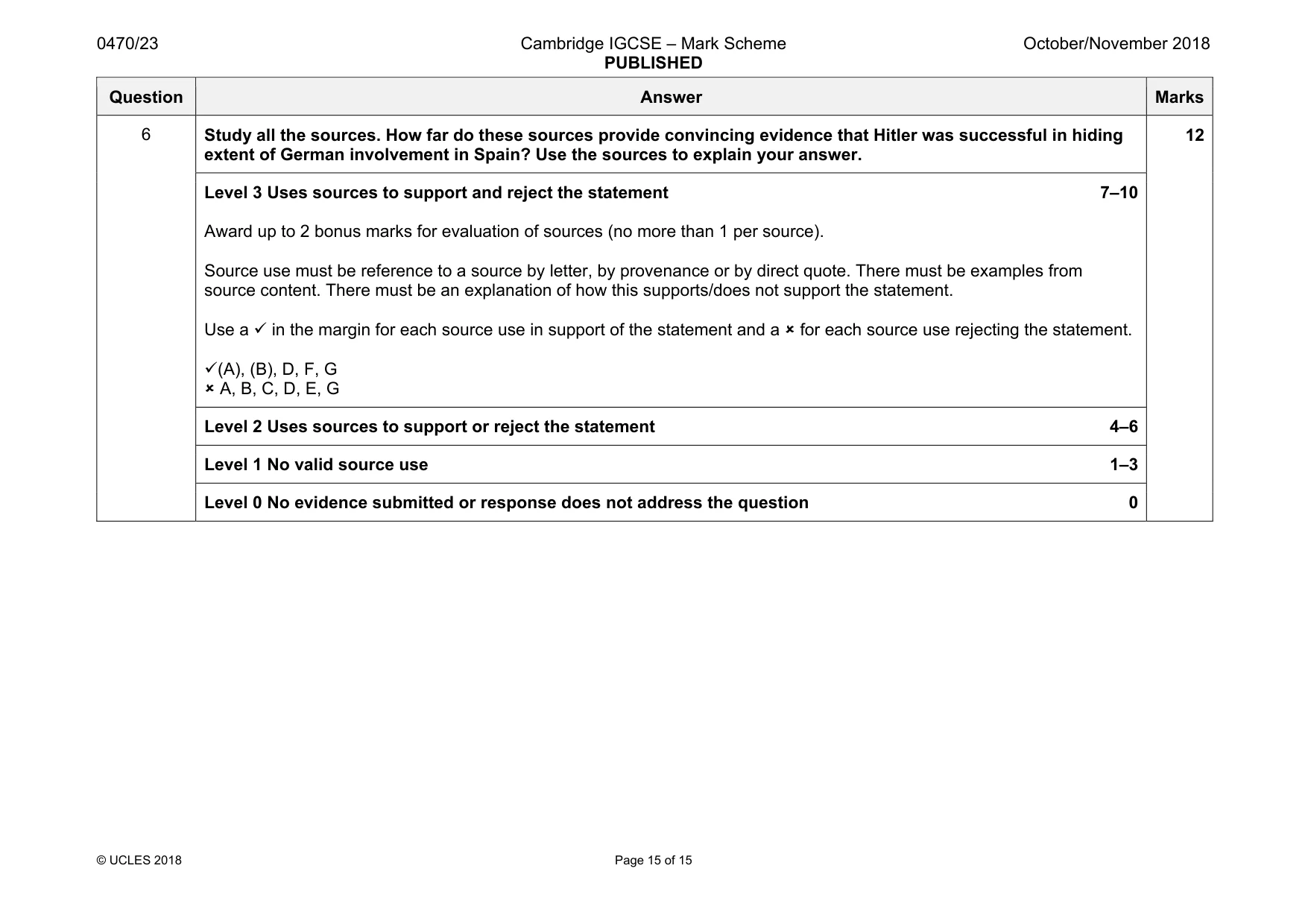 Mark scheme, page 15 of 15