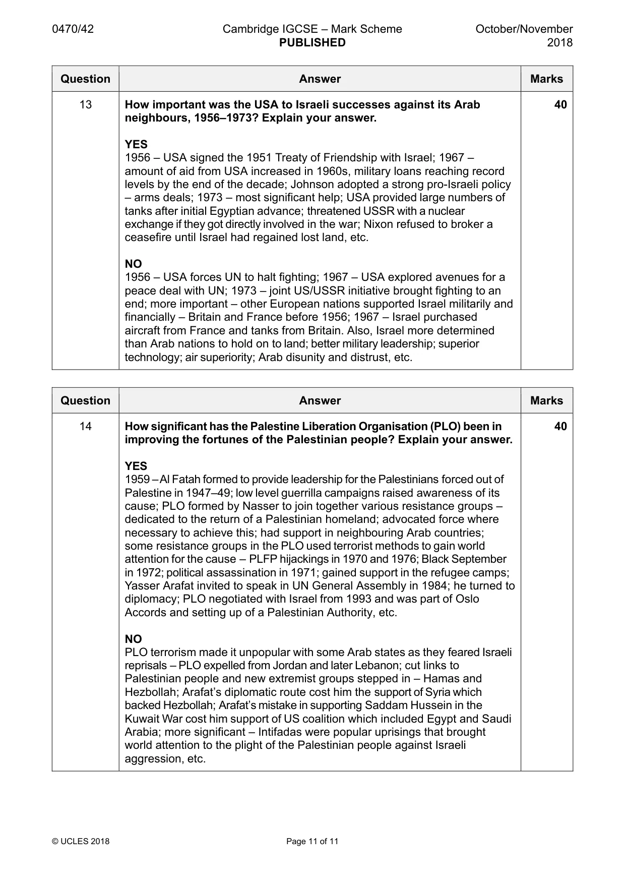 Mark scheme, page 11 of 11