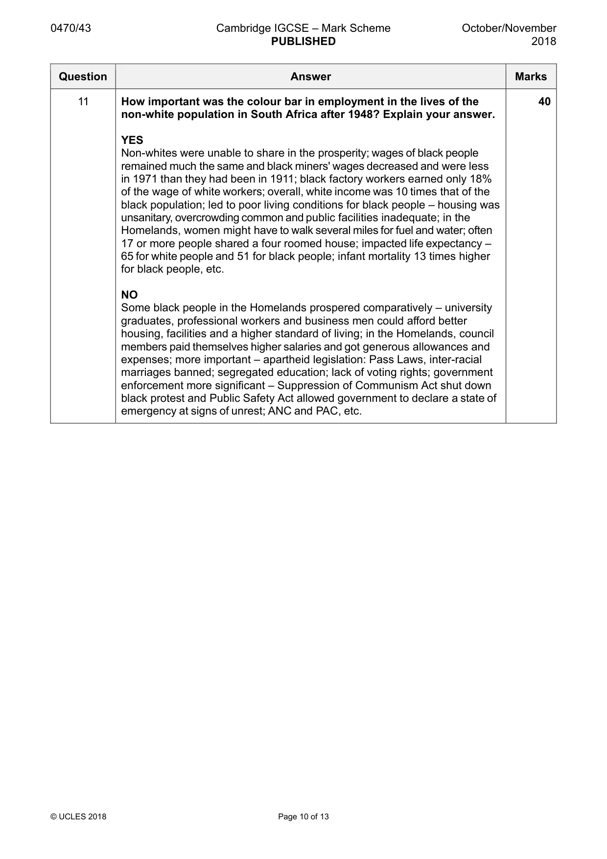 Mark scheme, page 10 of 13