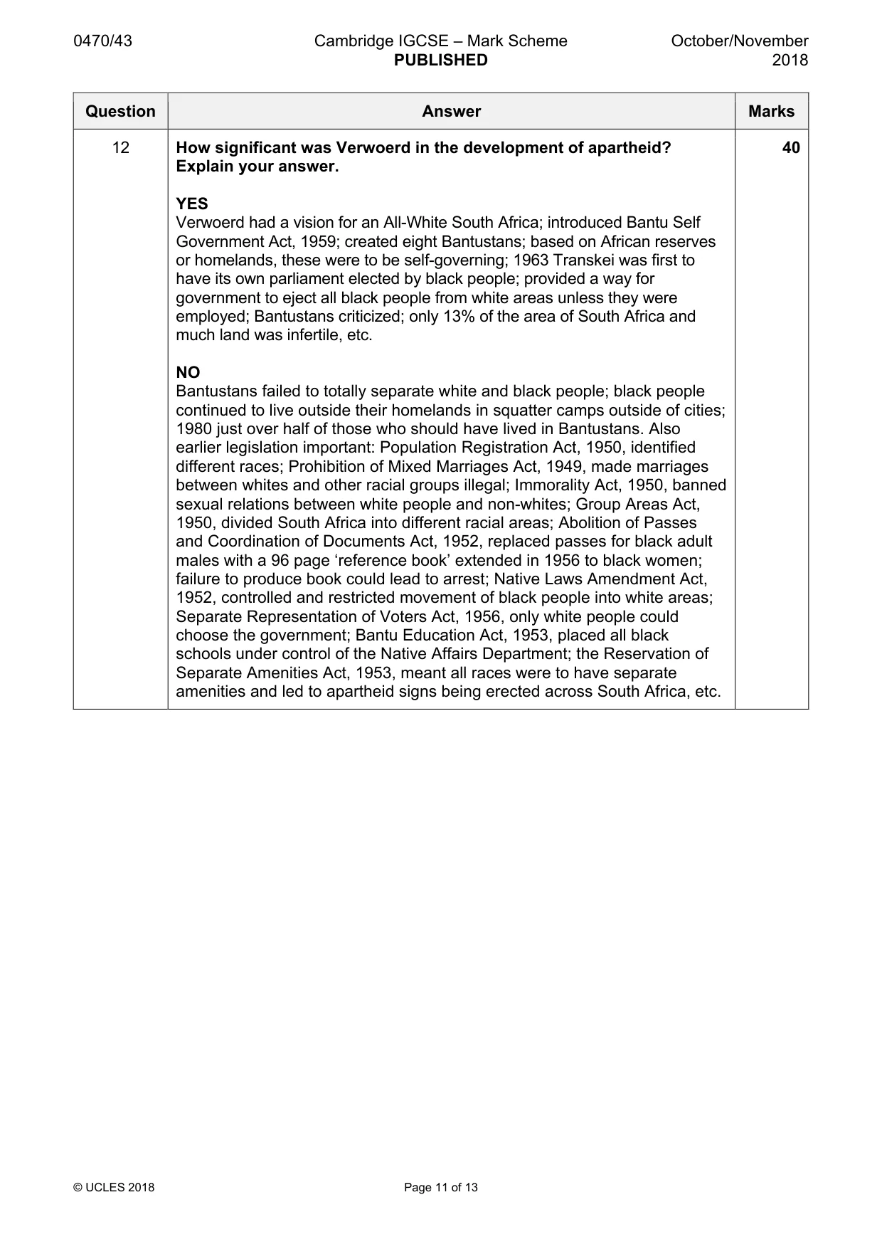Mark scheme, page 11 of 13