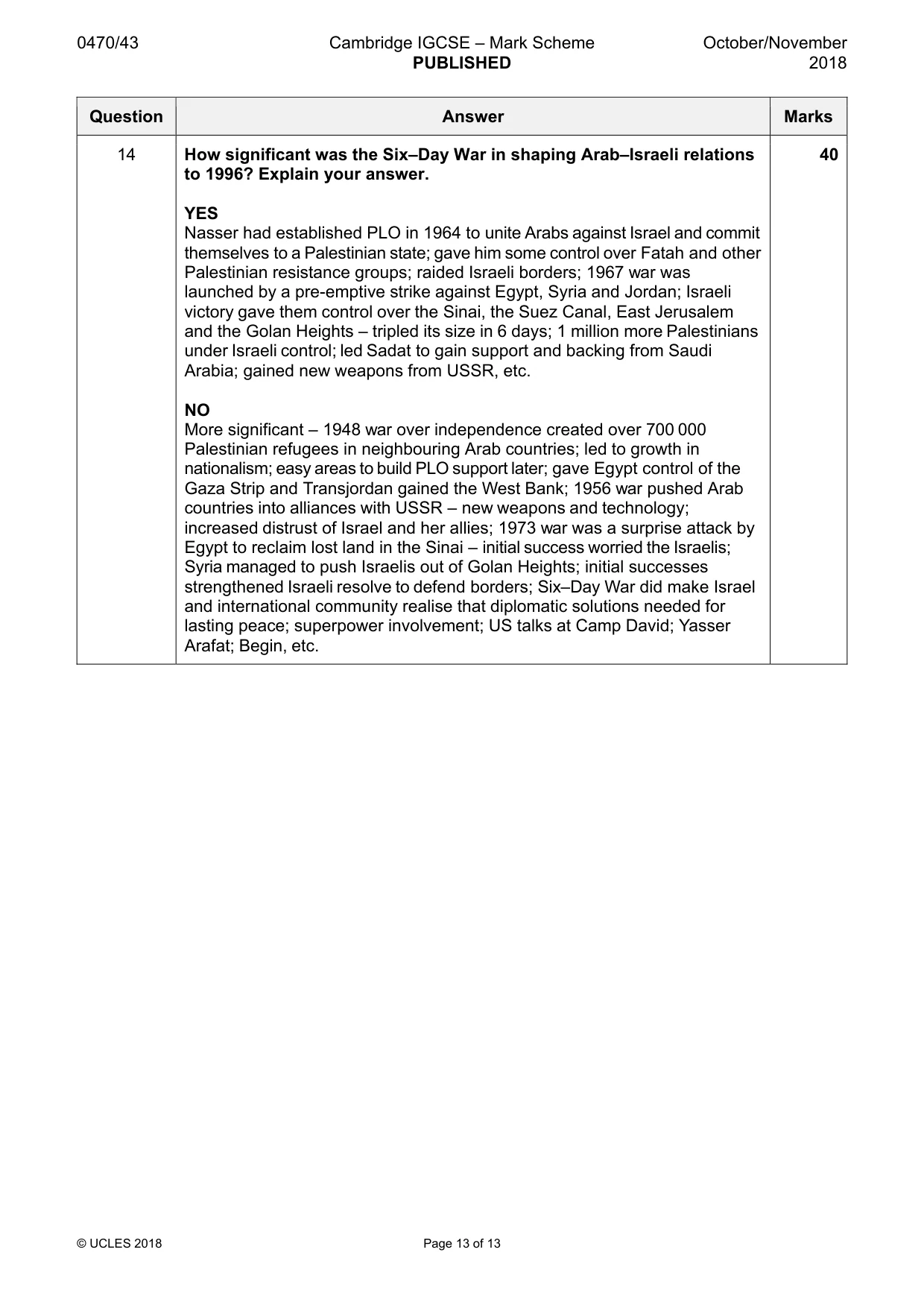 Mark scheme, page 13 of 13