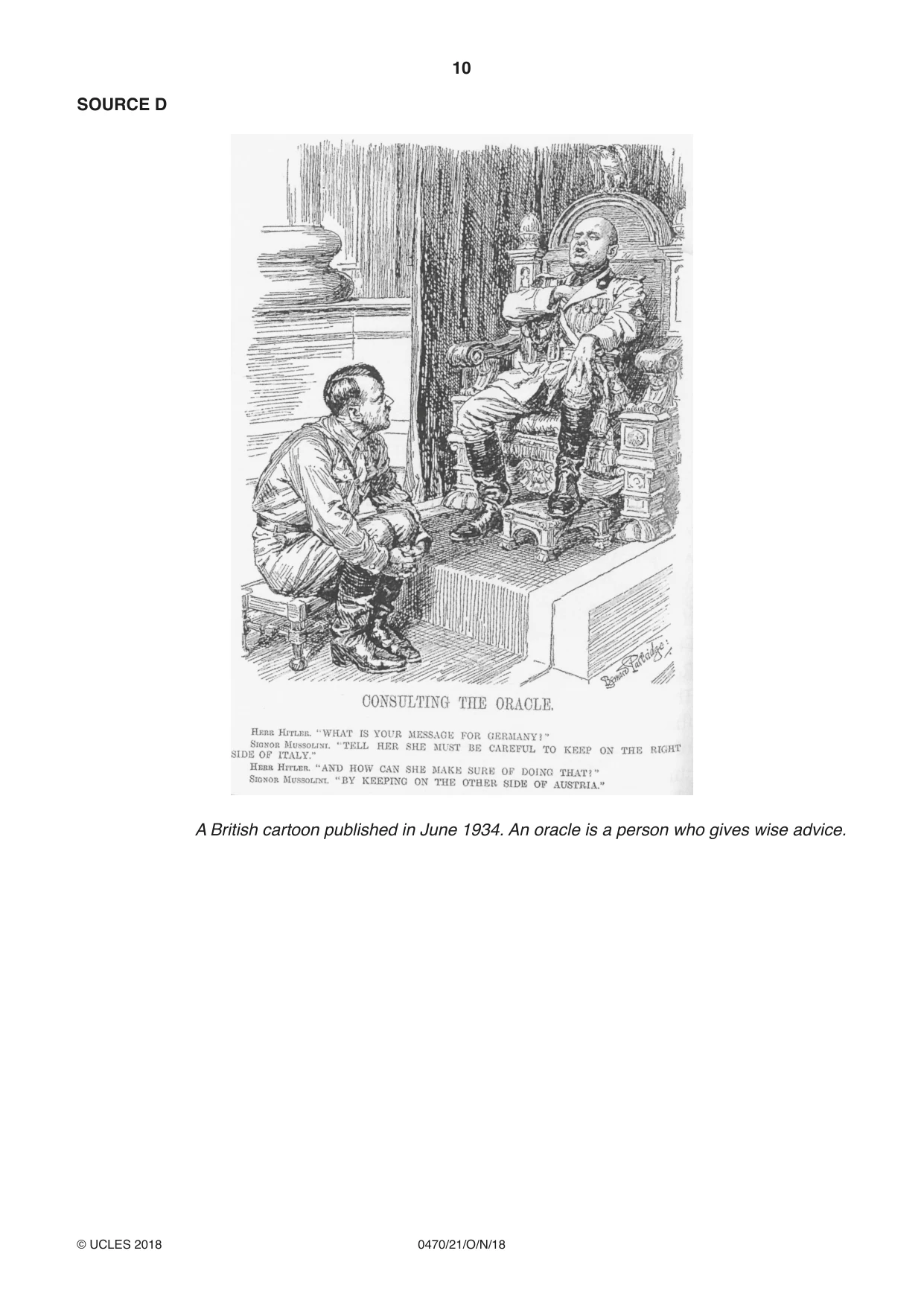 Cambridge IGCSE History 0470 2018 Oct/Nov Paper 2 · Variant 1 question paper, page 10 of 12