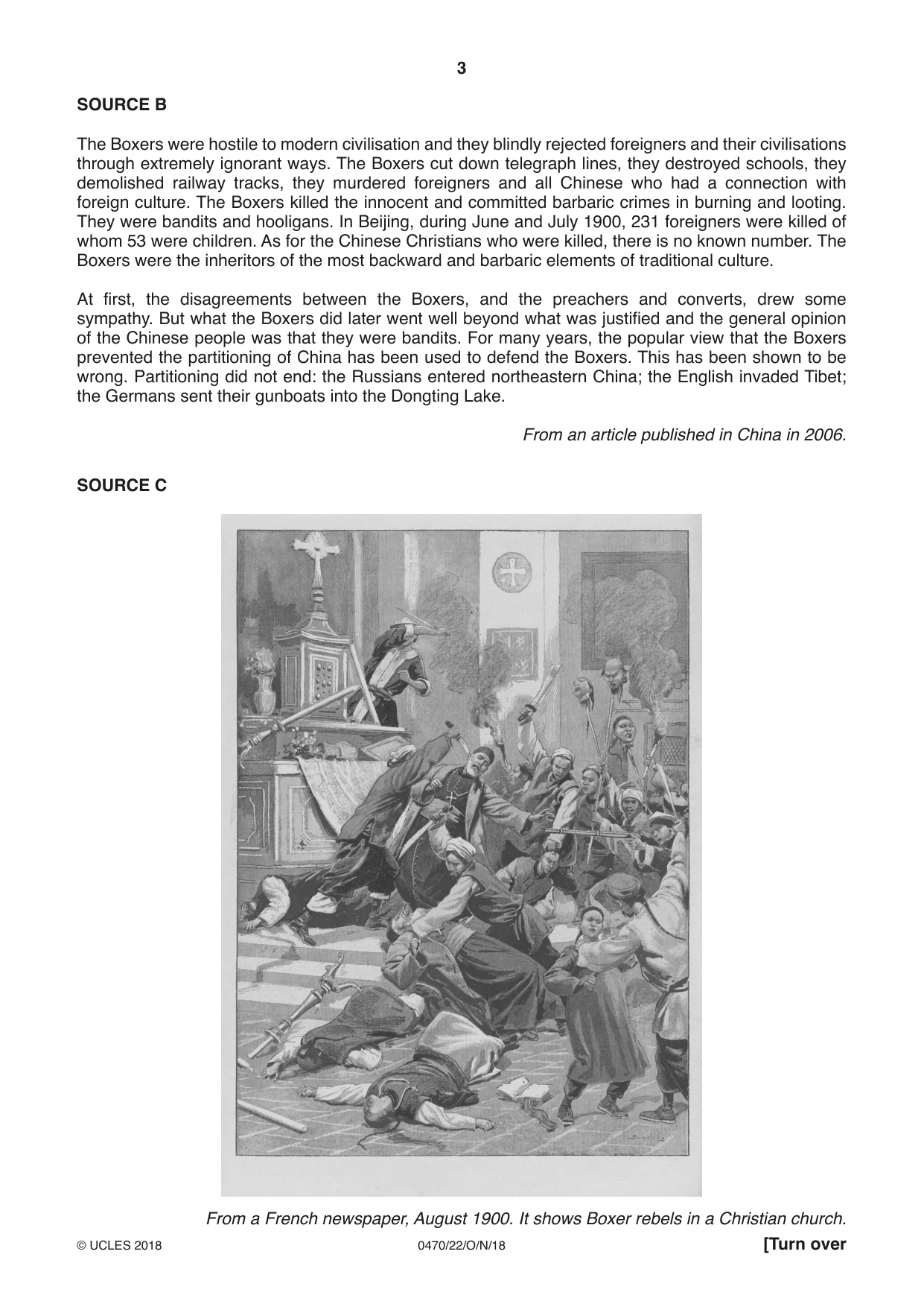 Cambridge IGCSE History 0470 2018 Oct/Nov Paper 2 · Variant 2 question paper, page 3 of 12