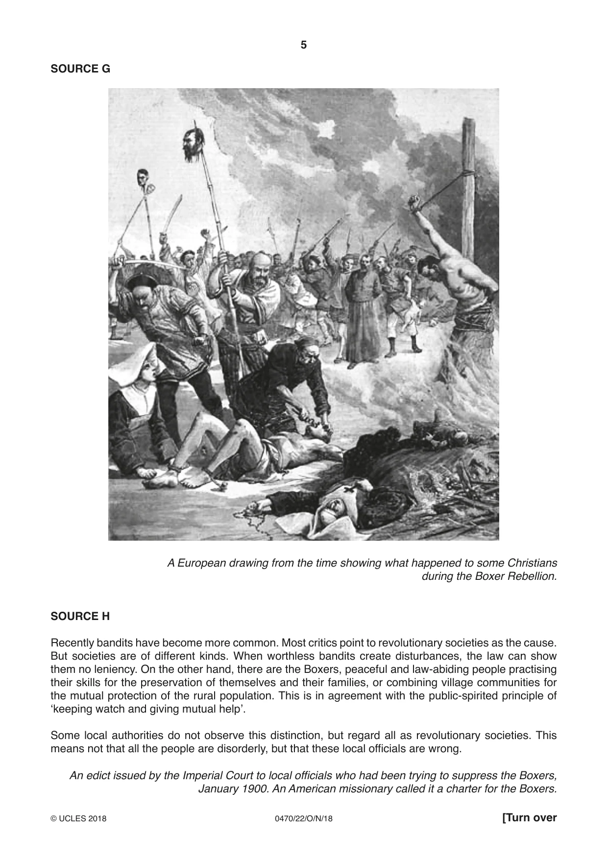 Cambridge IGCSE History 0470 2018 Oct/Nov Paper 2 · Variant 2 question paper, page 5 of 12