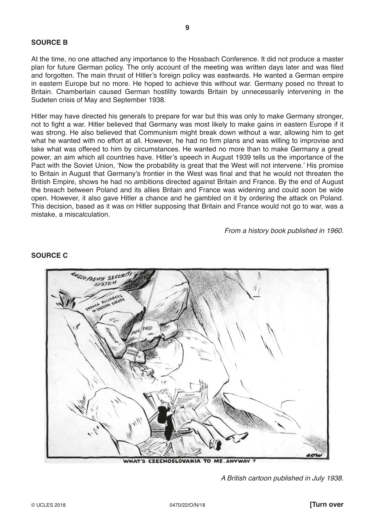 Cambridge IGCSE History 0470 2018 Oct/Nov Paper 2 · Variant 2 question paper, page 9 of 12