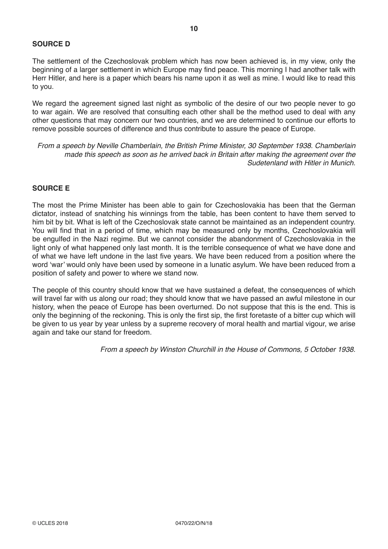 Cambridge IGCSE History 0470 2018 Oct/Nov Paper 2 · Variant 2 question paper, page 10 of 12