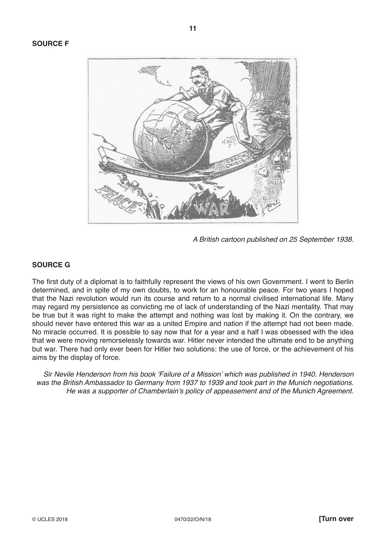 Cambridge IGCSE History 0470 2018 Oct/Nov Paper 2 · Variant 2 question paper, page 11 of 12