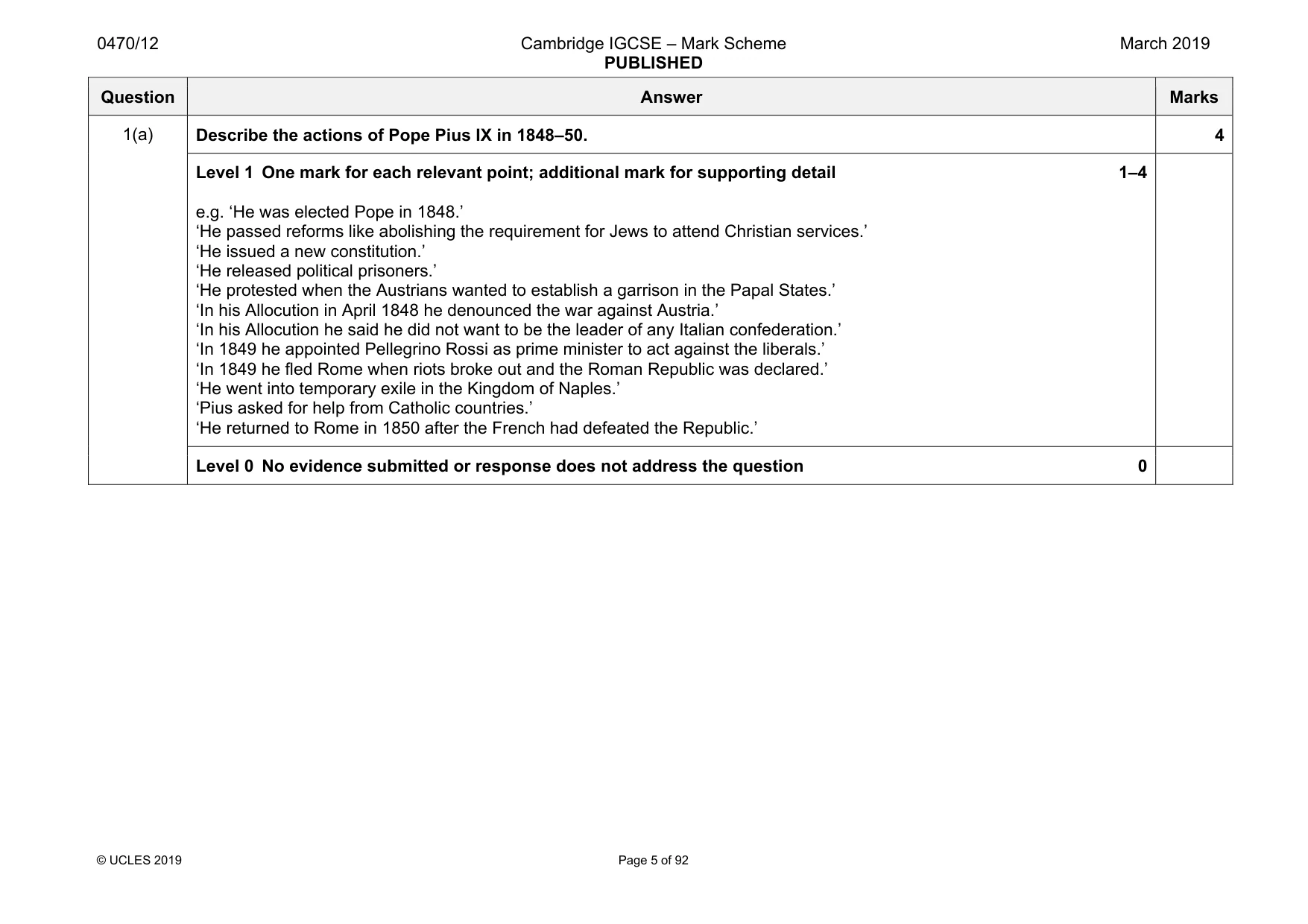 Mark scheme, page 5 of 92