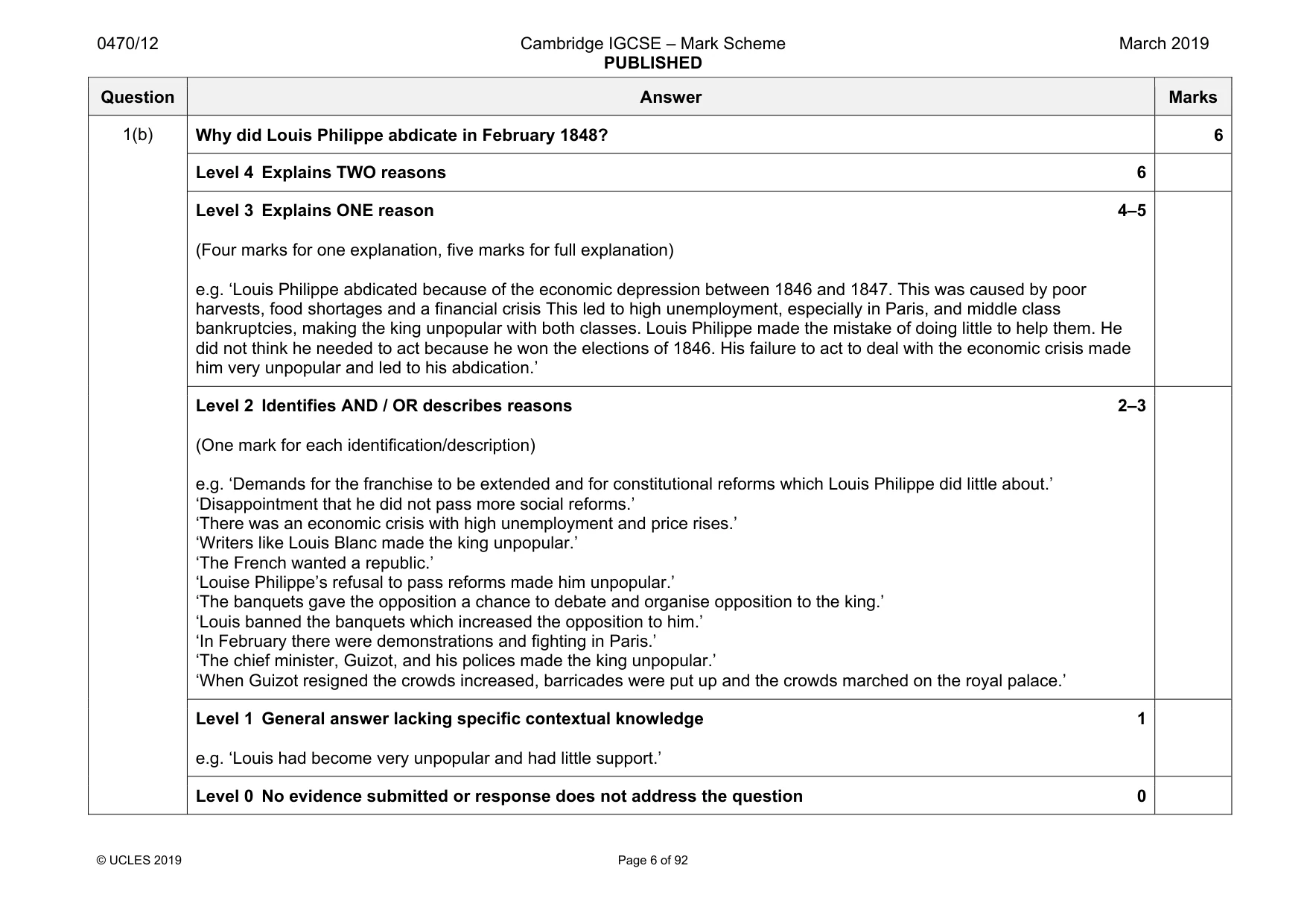 Mark scheme, page 6 of 92