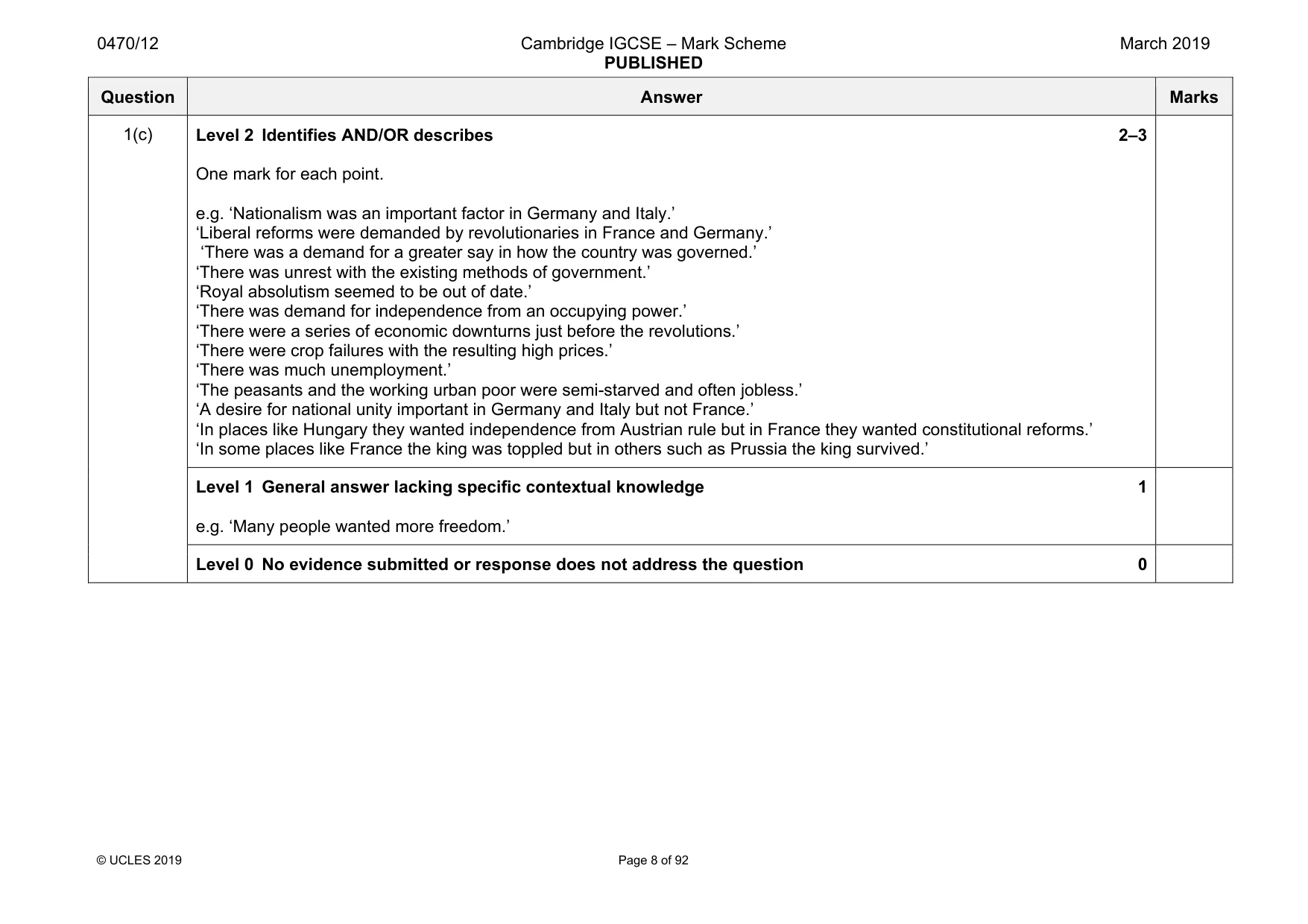 Mark scheme, page 8 of 92