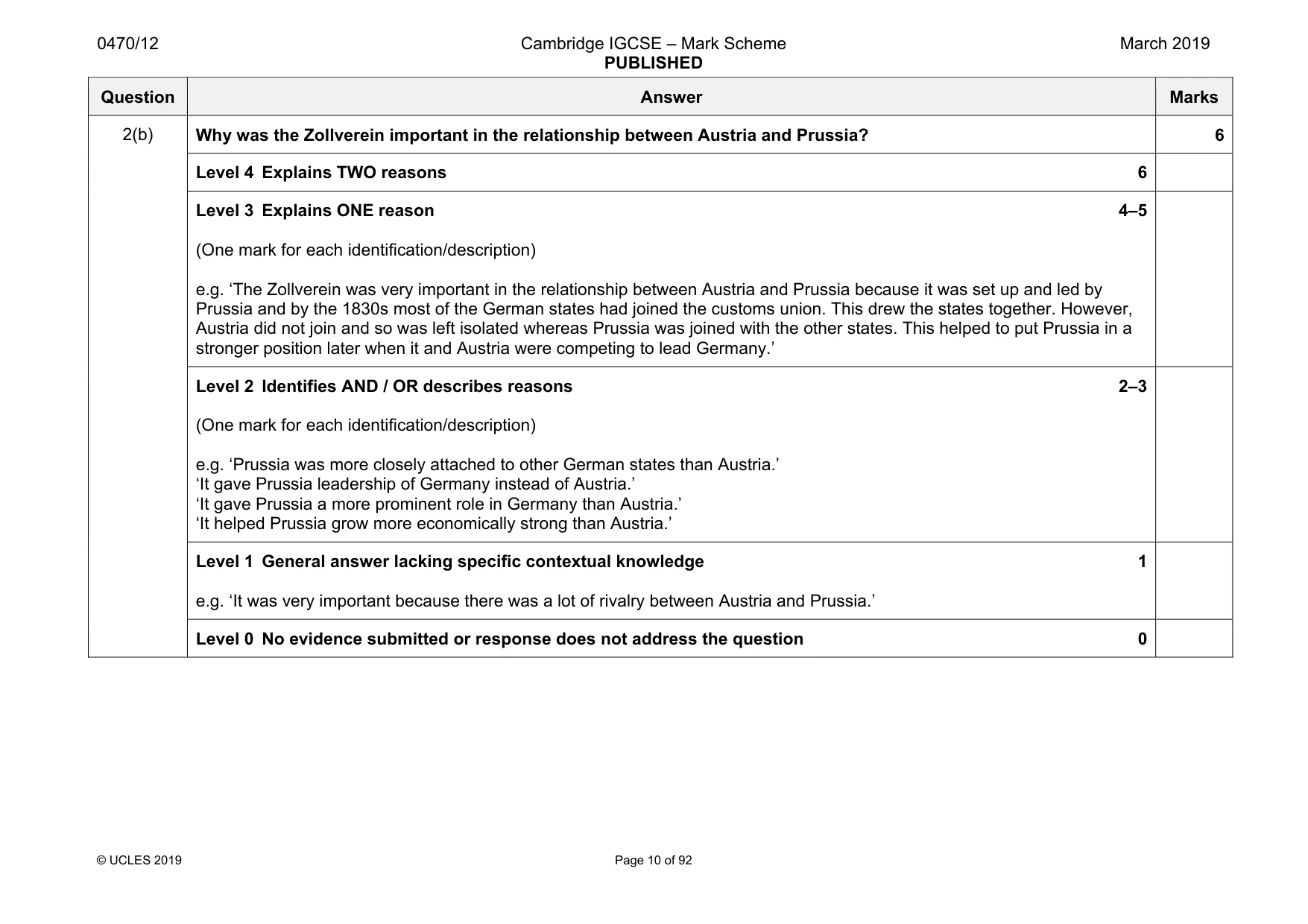 Mark scheme, page 10 of 92