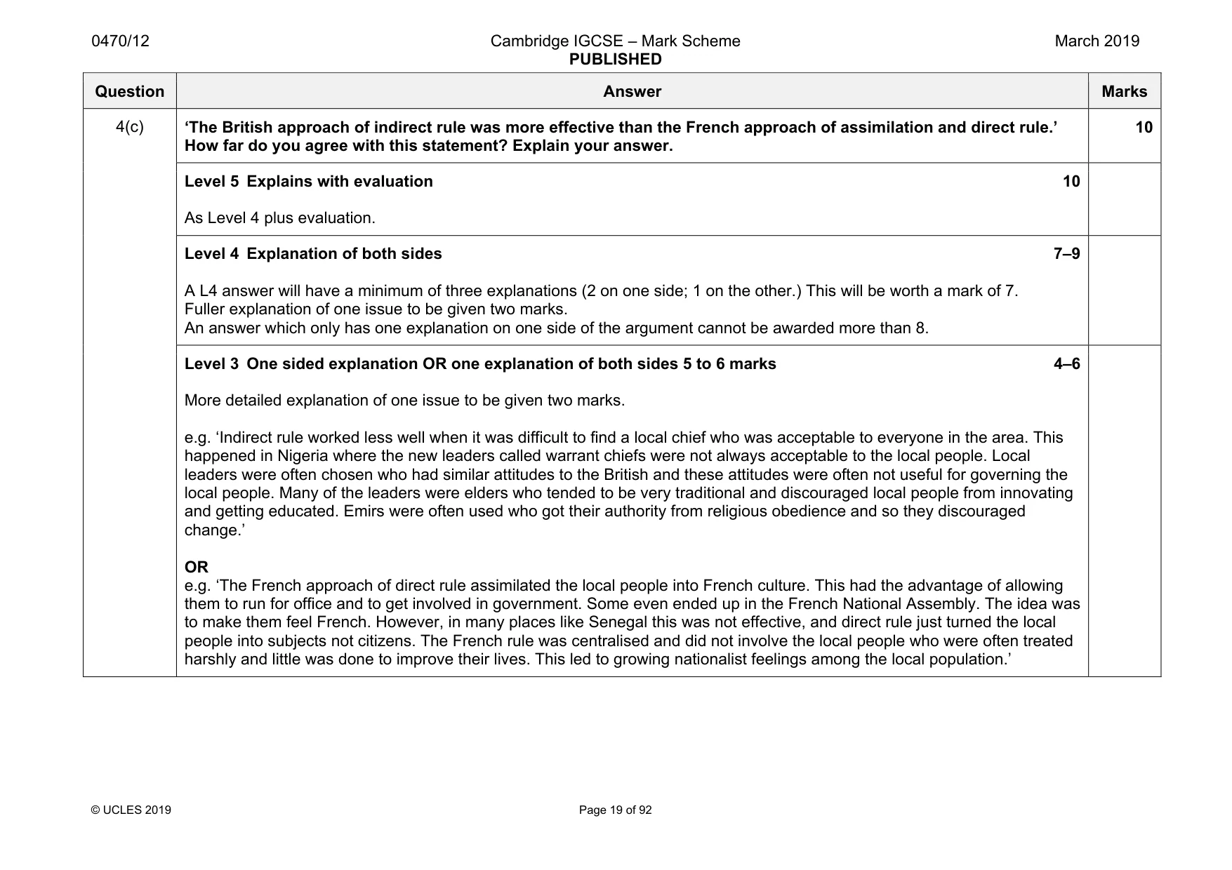 Mark scheme, page 19 of 92
