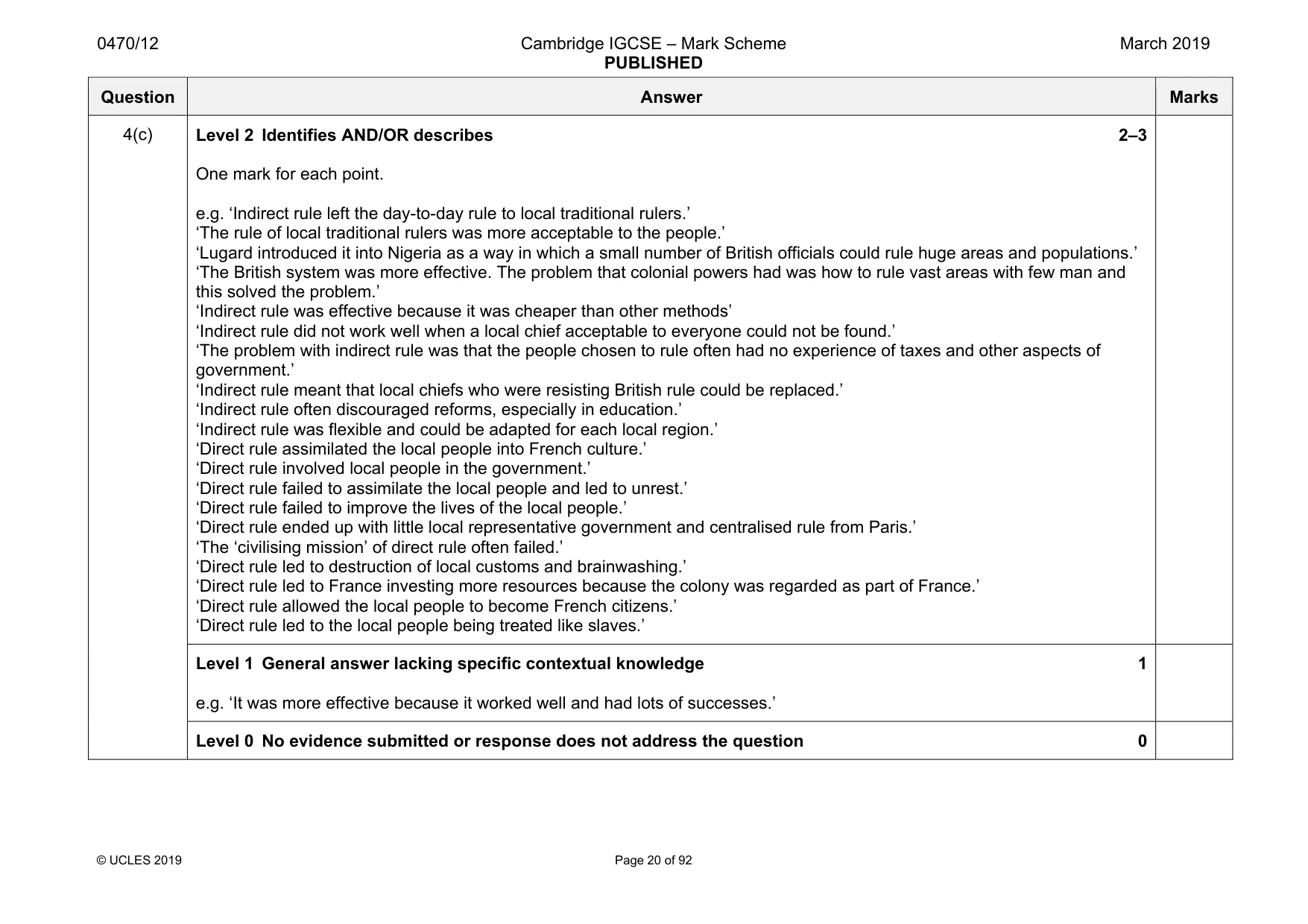Mark scheme, page 20 of 92