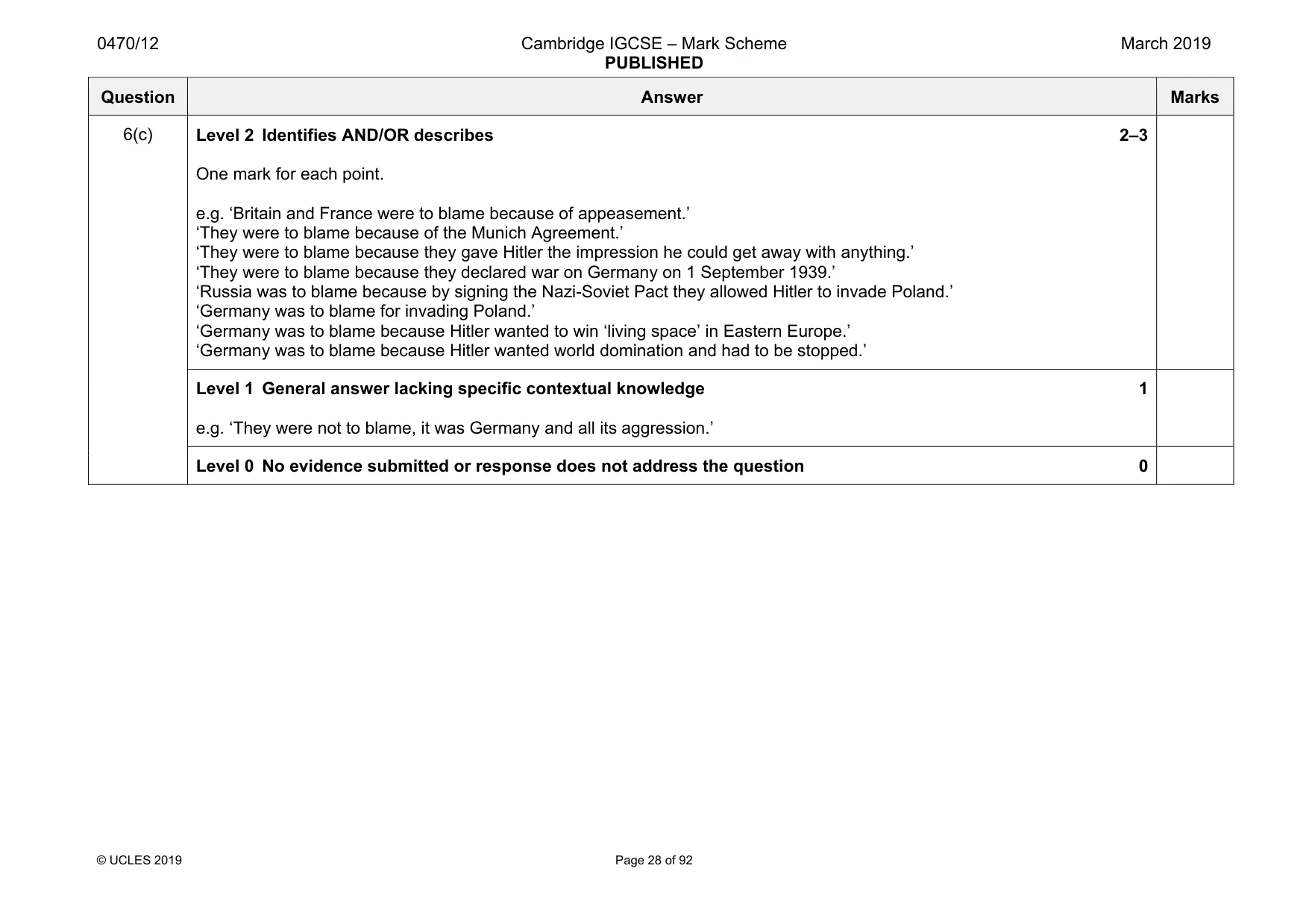 Mark scheme, page 28 of 92