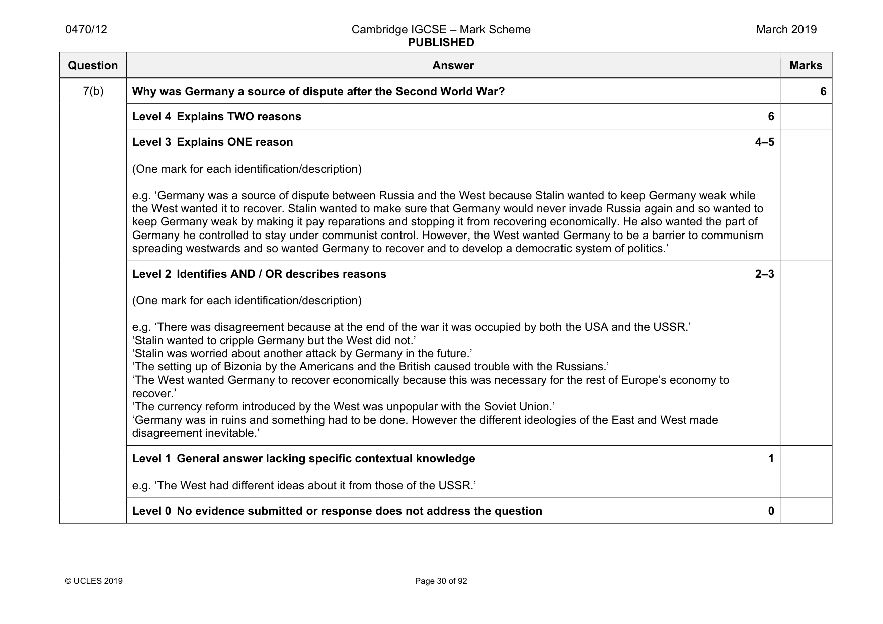 Mark scheme, page 30 of 92