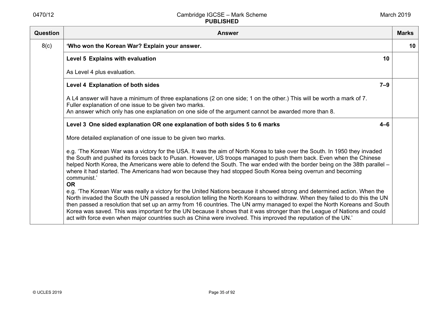 Mark scheme, page 35 of 92