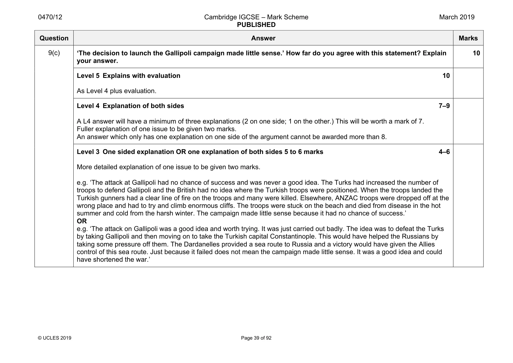 Mark scheme, page 39 of 92