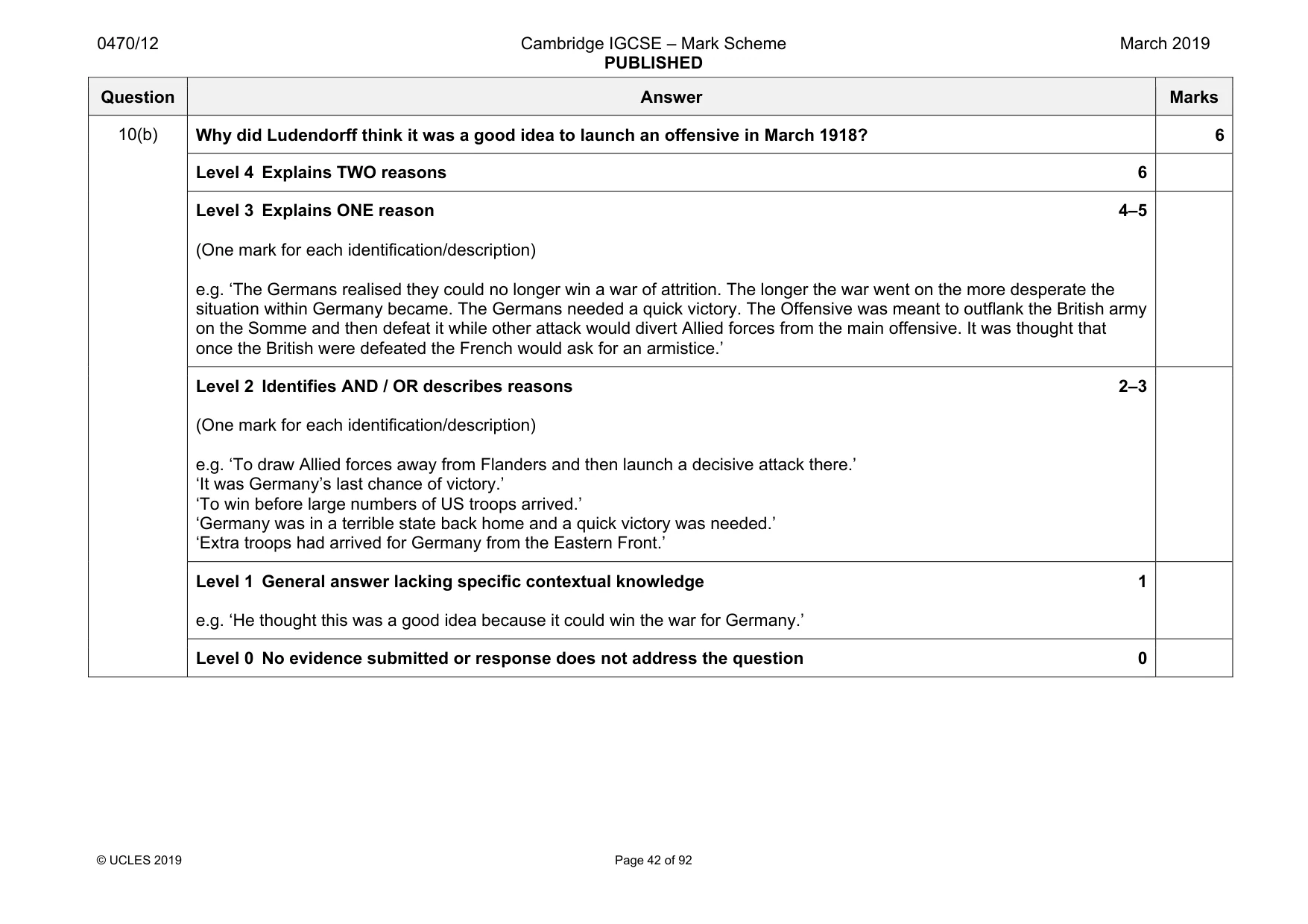 Mark scheme, page 42 of 92