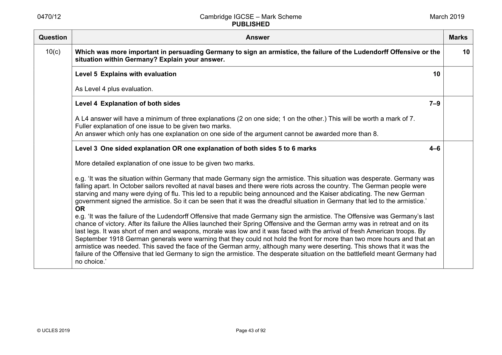 Mark scheme, page 43 of 92