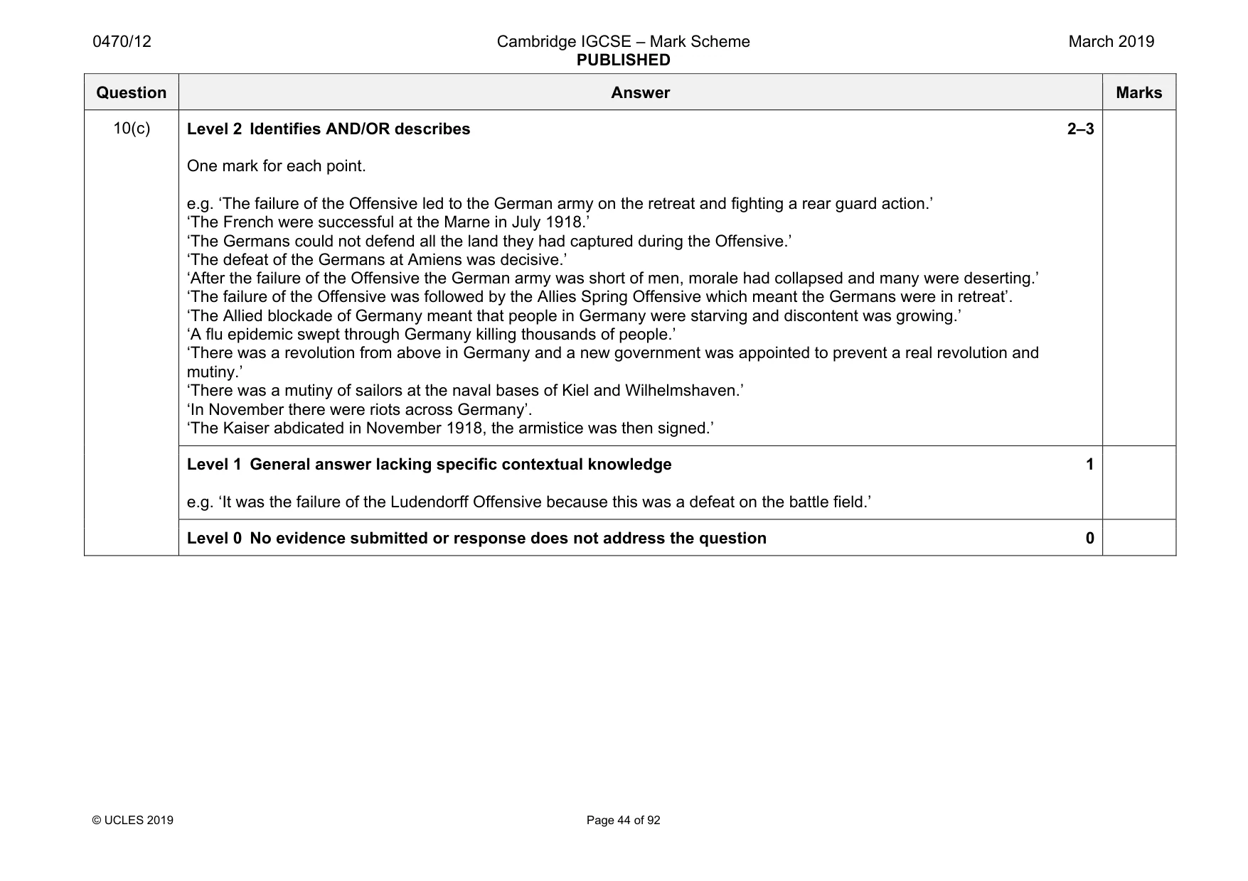 Mark scheme, page 44 of 92