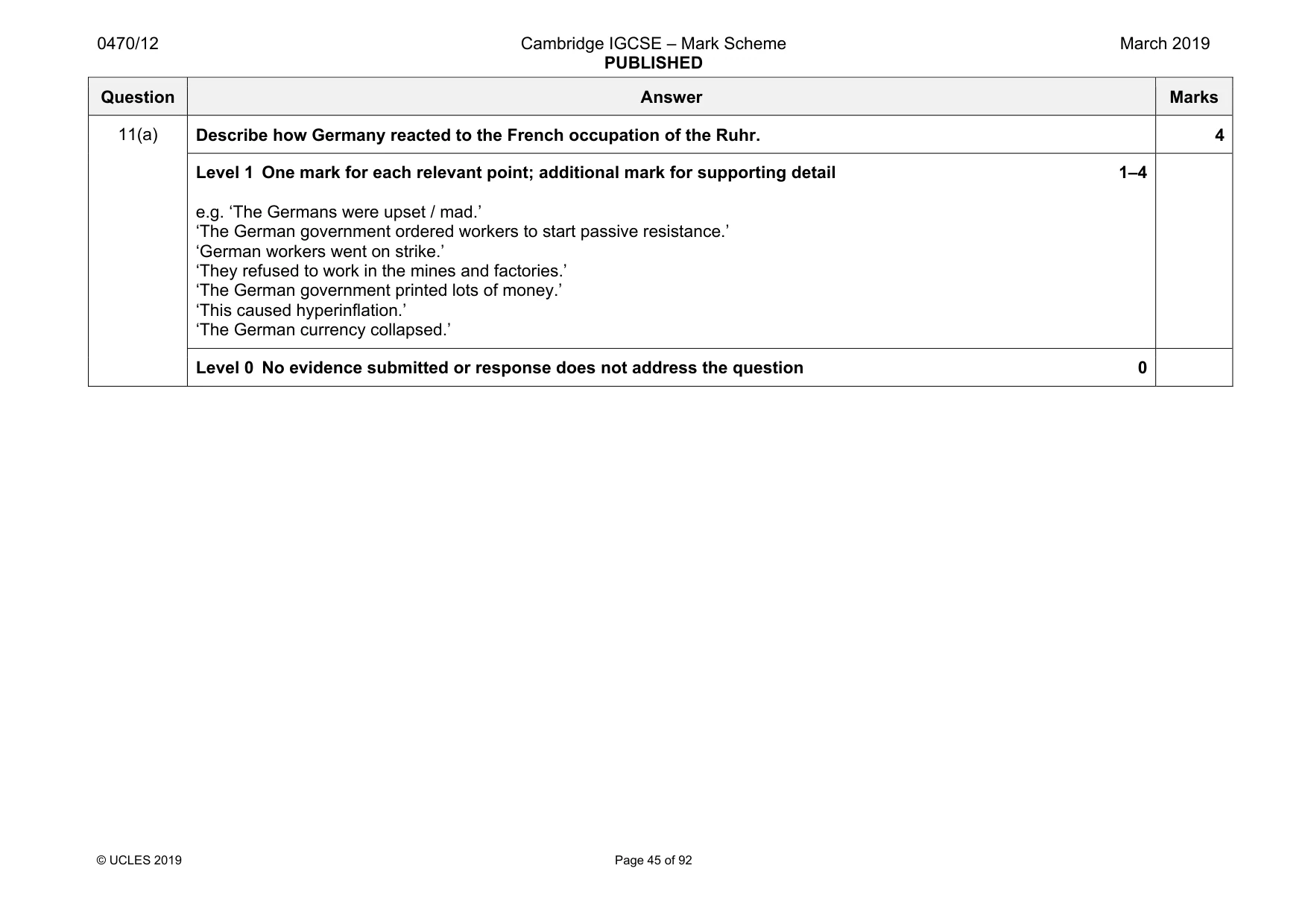 Mark scheme, page 45 of 92
