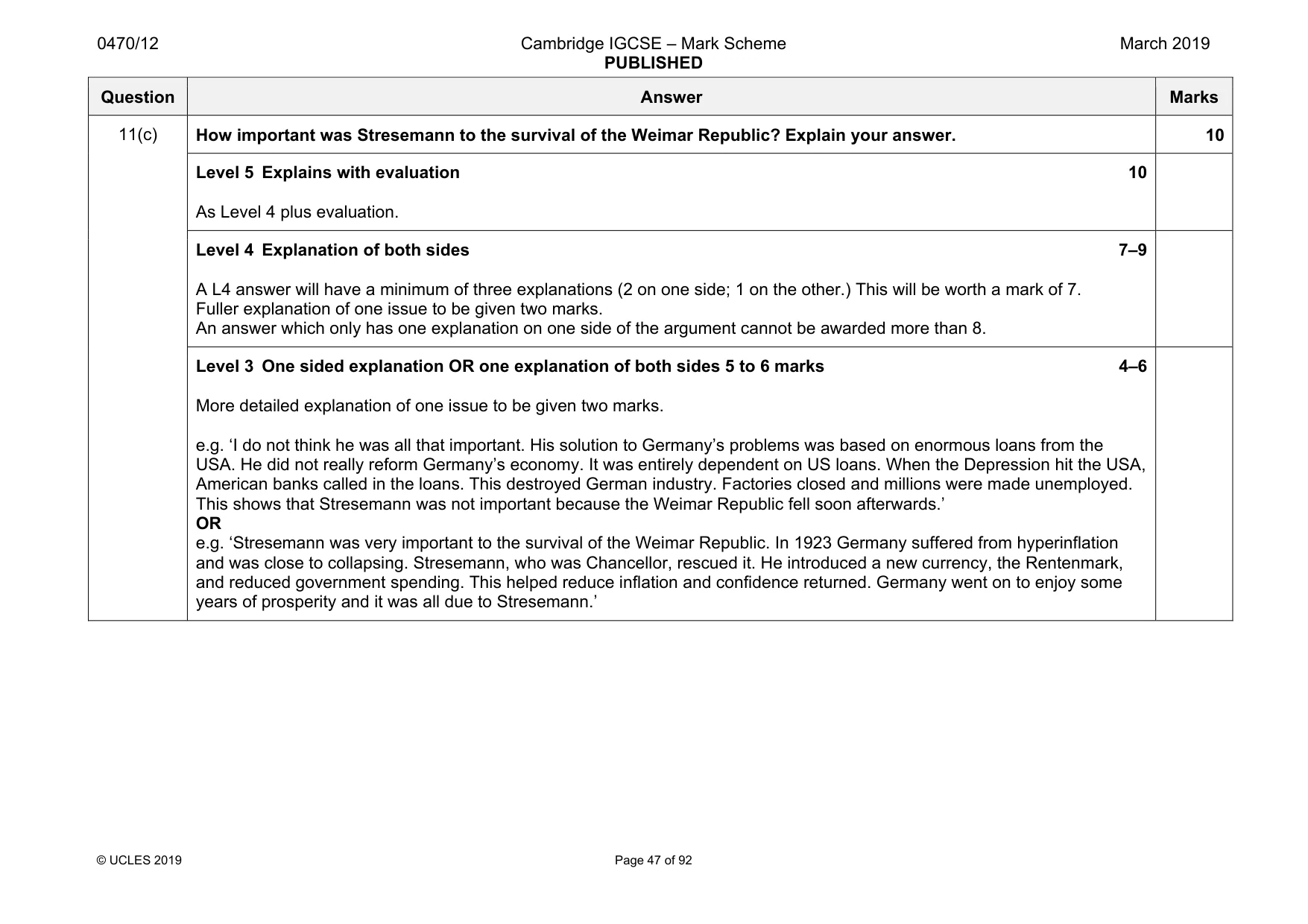 Mark scheme, page 47 of 92