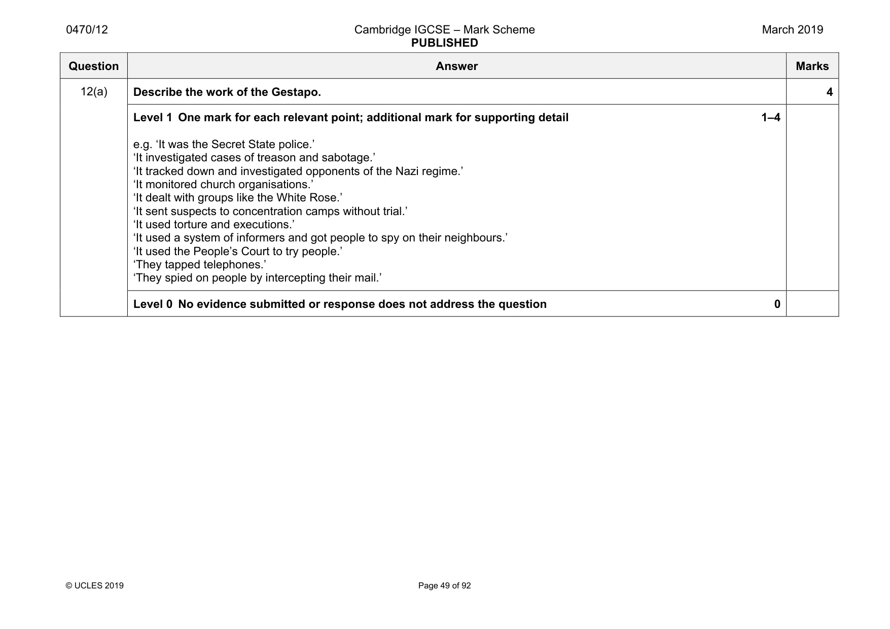 Mark scheme, page 49 of 92