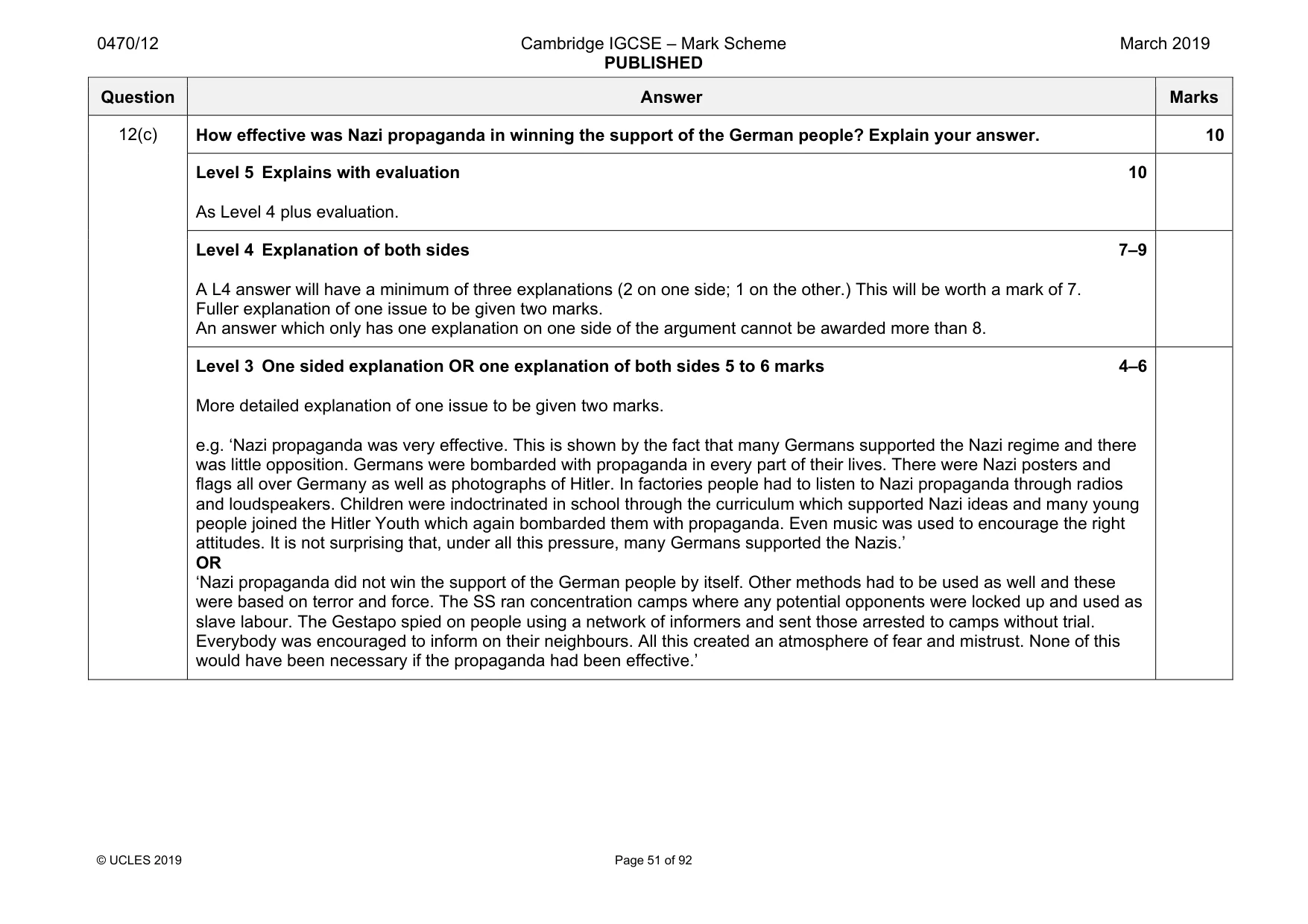 Mark scheme, page 51 of 92