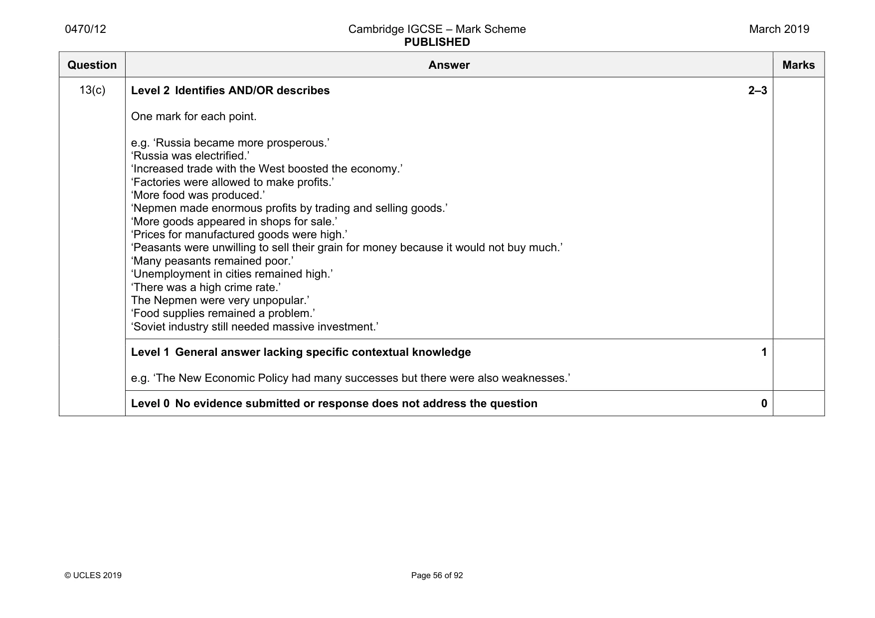 Mark scheme, page 56 of 92