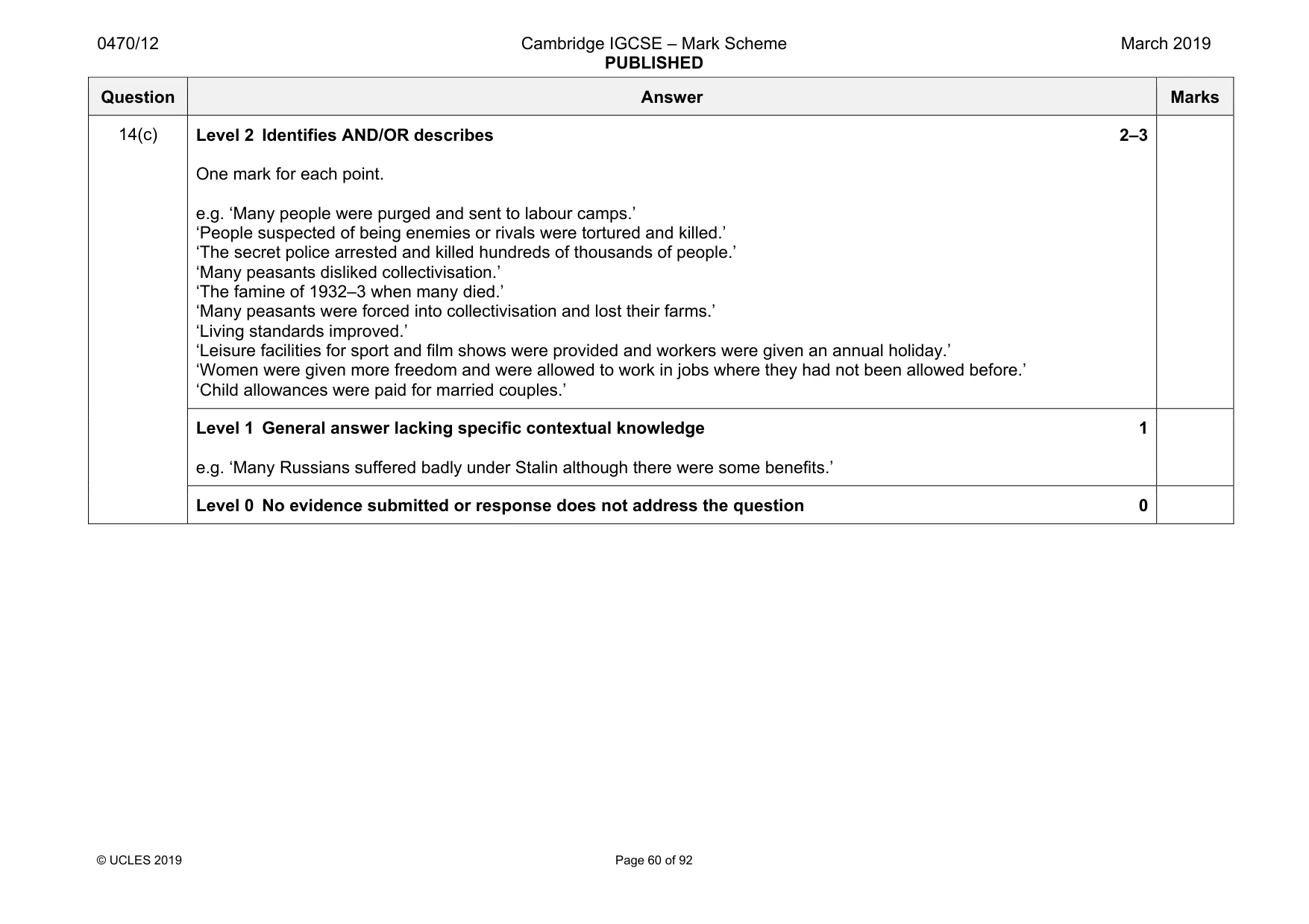 Mark scheme, page 60 of 92