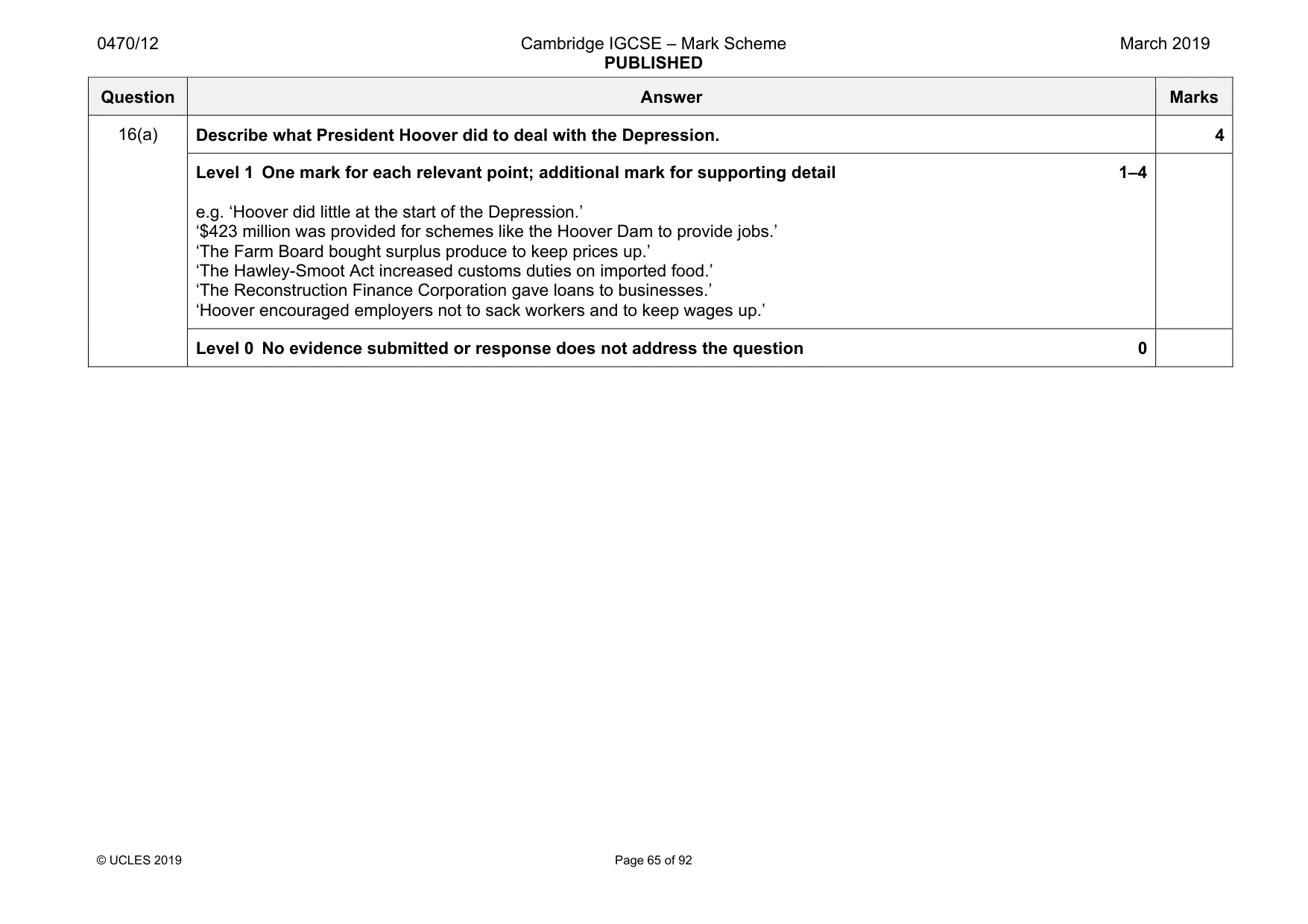Mark scheme, page 65 of 92