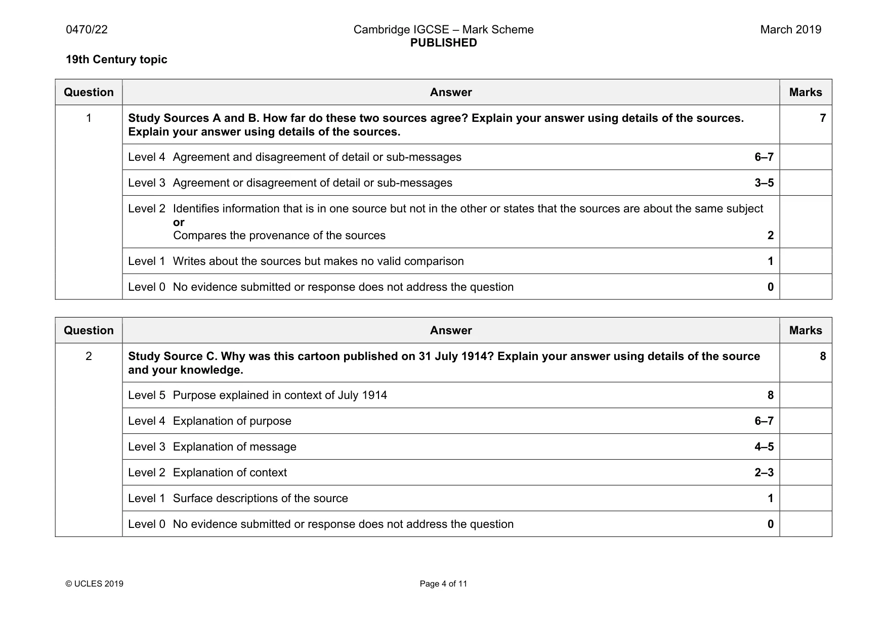 Mark scheme, page 4 of 11
